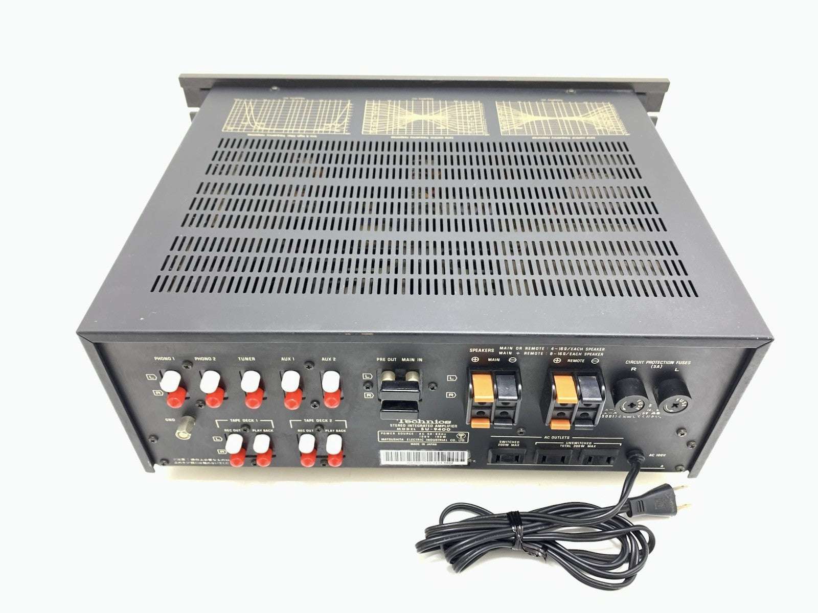 TECHNICS SU 9400 Stereo Amplifier WORK 80 + 80 Watts RMS Vintage 1976 GOOD LOOK