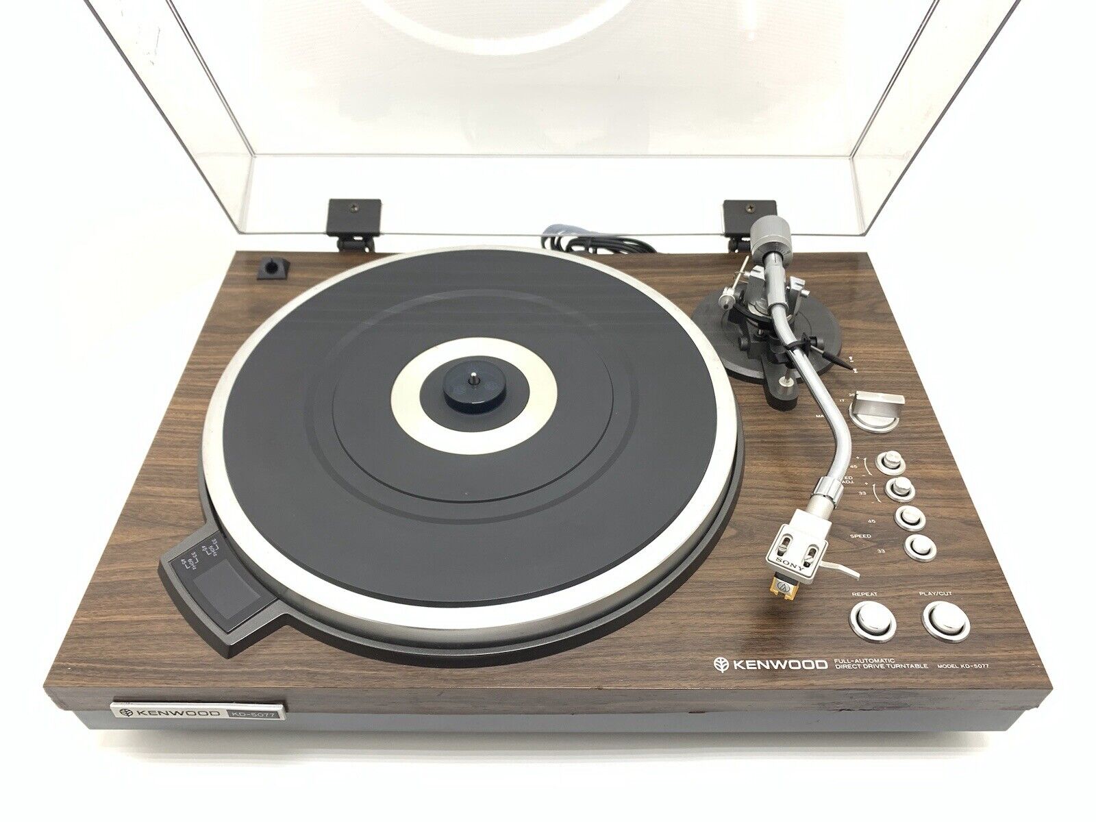 KENWOOD KD-5077 Turntable Fully Automatic Direct Drive Hi End Vintage Good Look