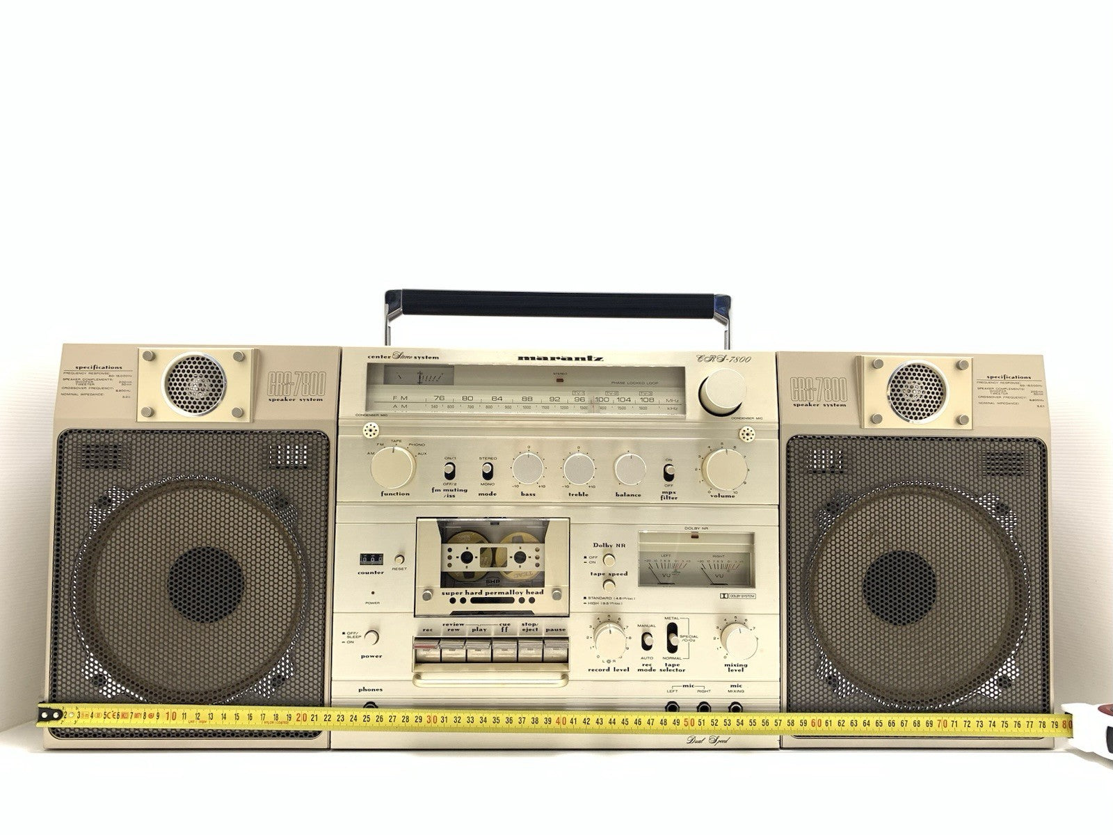 MARANTZ CRS 7800 BIG BOOMBOX STEREO Radio Cassette Vintage 1979 WORK Good Look