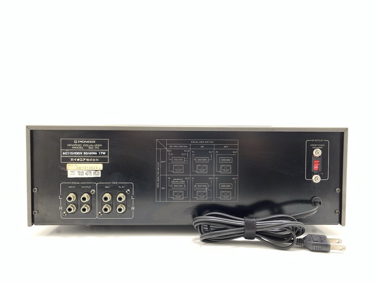 PIONEER SG 70/SG 9800 Graphic Equalizer BLUE LED Rack Handless 19" WORK GoodLook