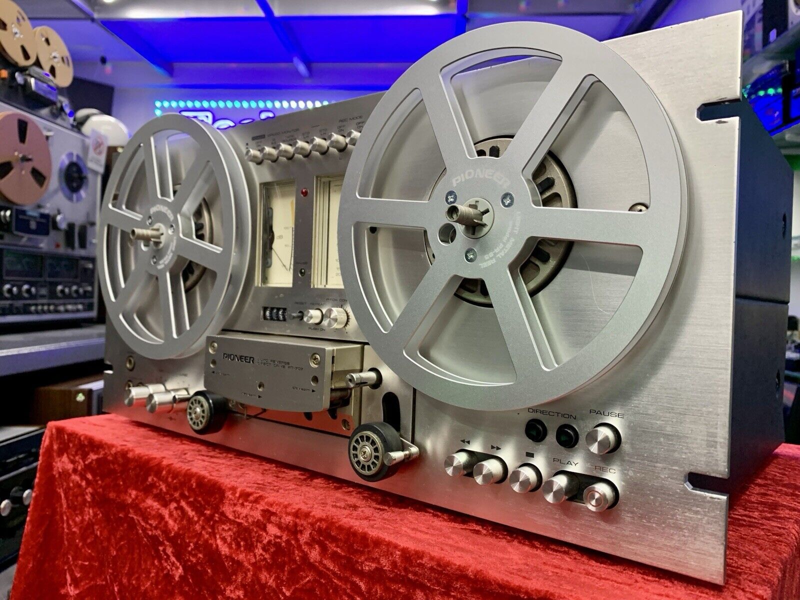 PIONEER RT 707 Reel to Reel 4 Track 7" Tape Vintage 1977 AutoReverse WORK Good L