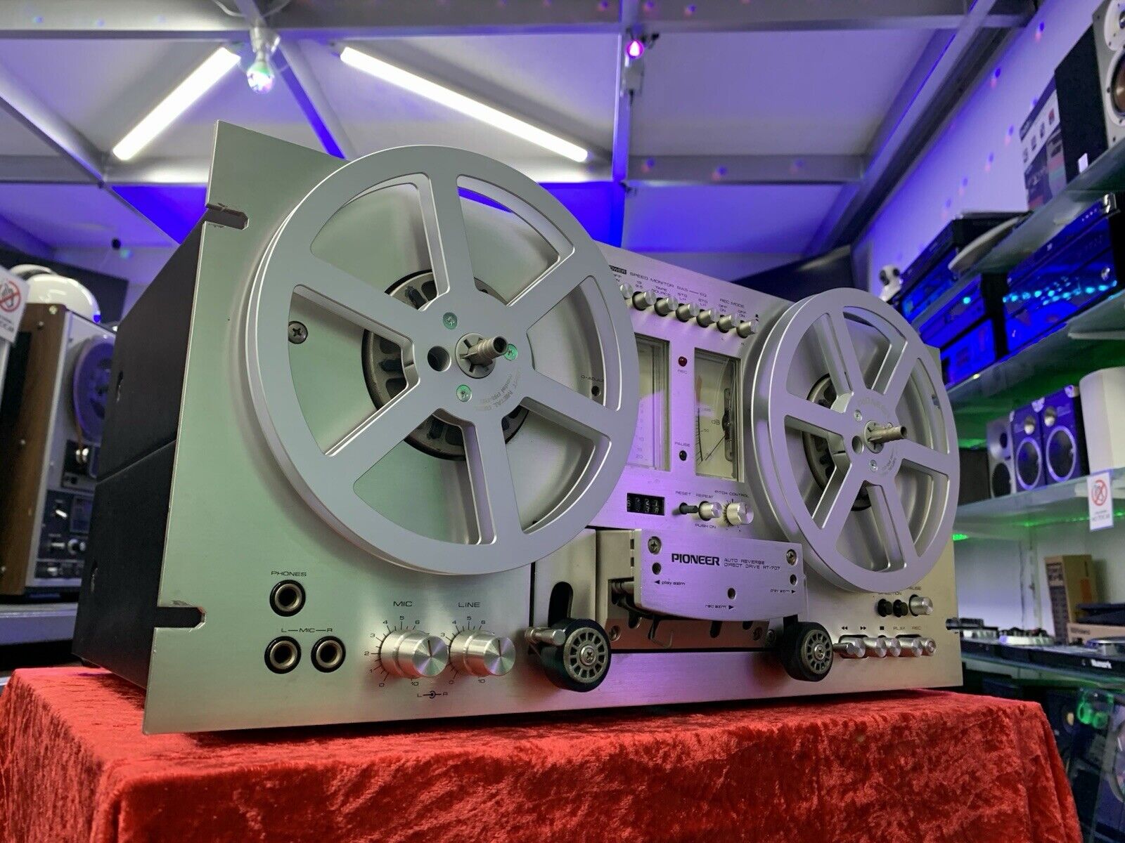 PIONEER RT 707 Reel to Reel 4 Track 7" Tape Vintage 1977 AutoReverse WORK Good L