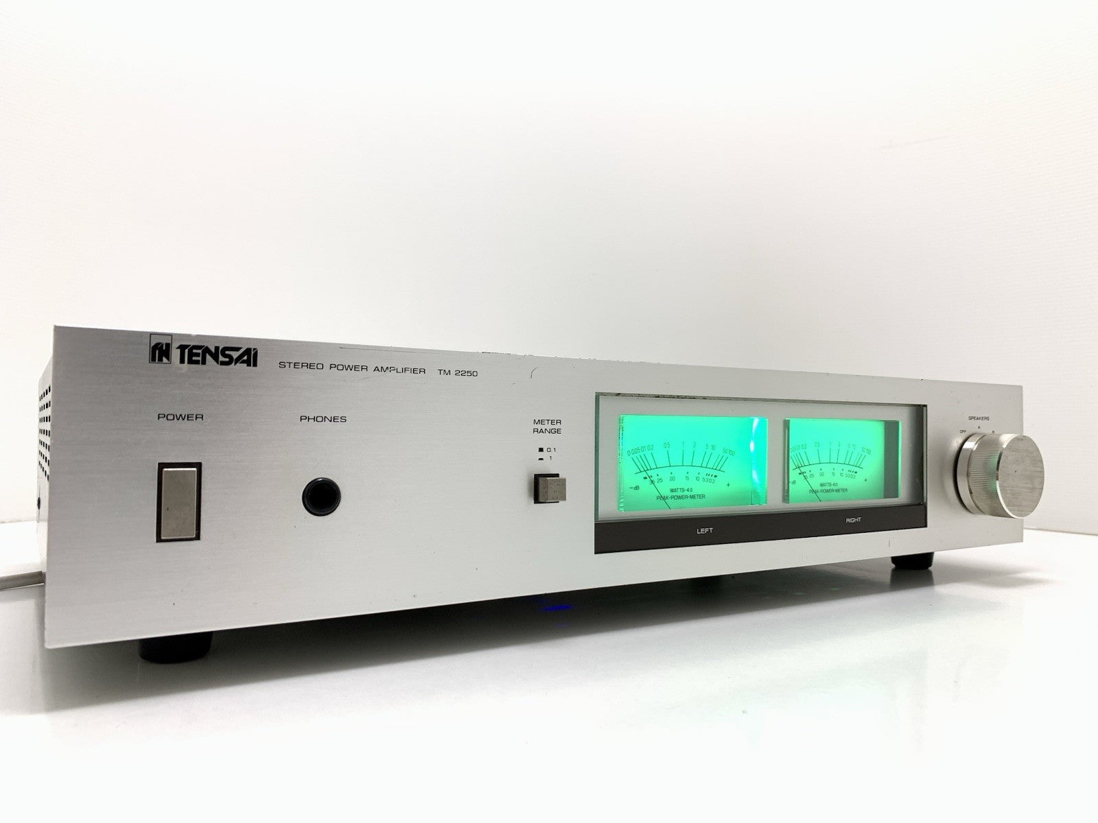 TENSAI TM 2250 Stereo Power Amplifier 100 Watts RMS Vintage 1980 WORK Good Look