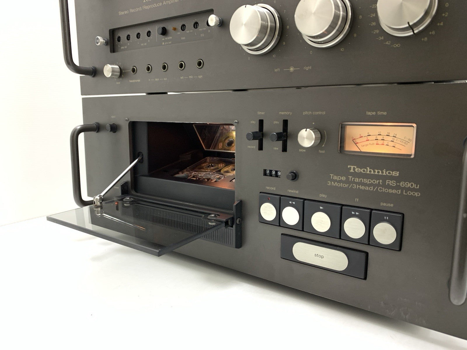 TECHNICS RS 690U 9900U Stereo Cassette Deck 3 Motors Vintage 1977 WORK Good Look