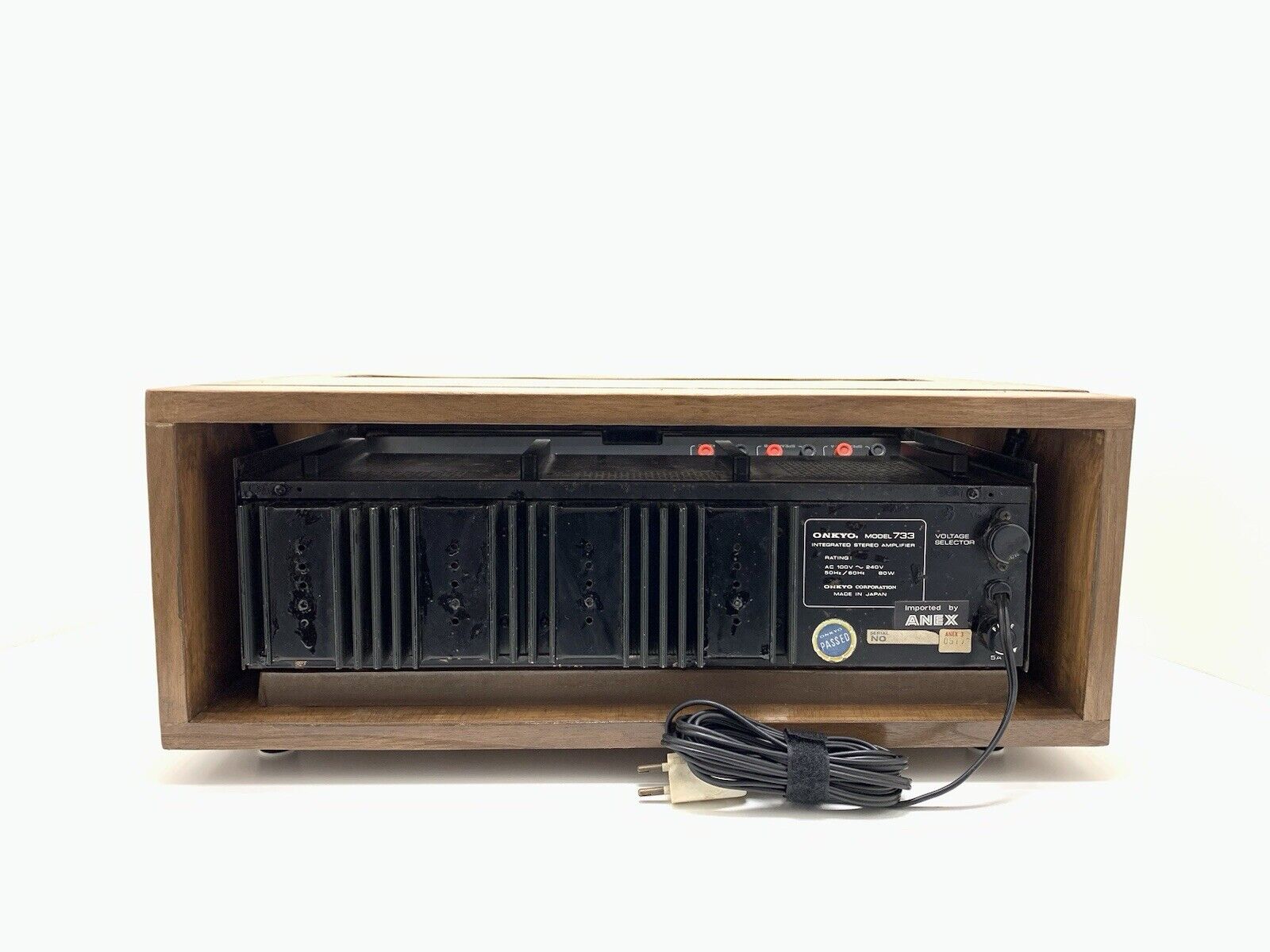 ONKYO INTEGRA 733 Stereo Amplifier 34+34WRMS with WOOD BOX Vintage 1971 WORK NEW