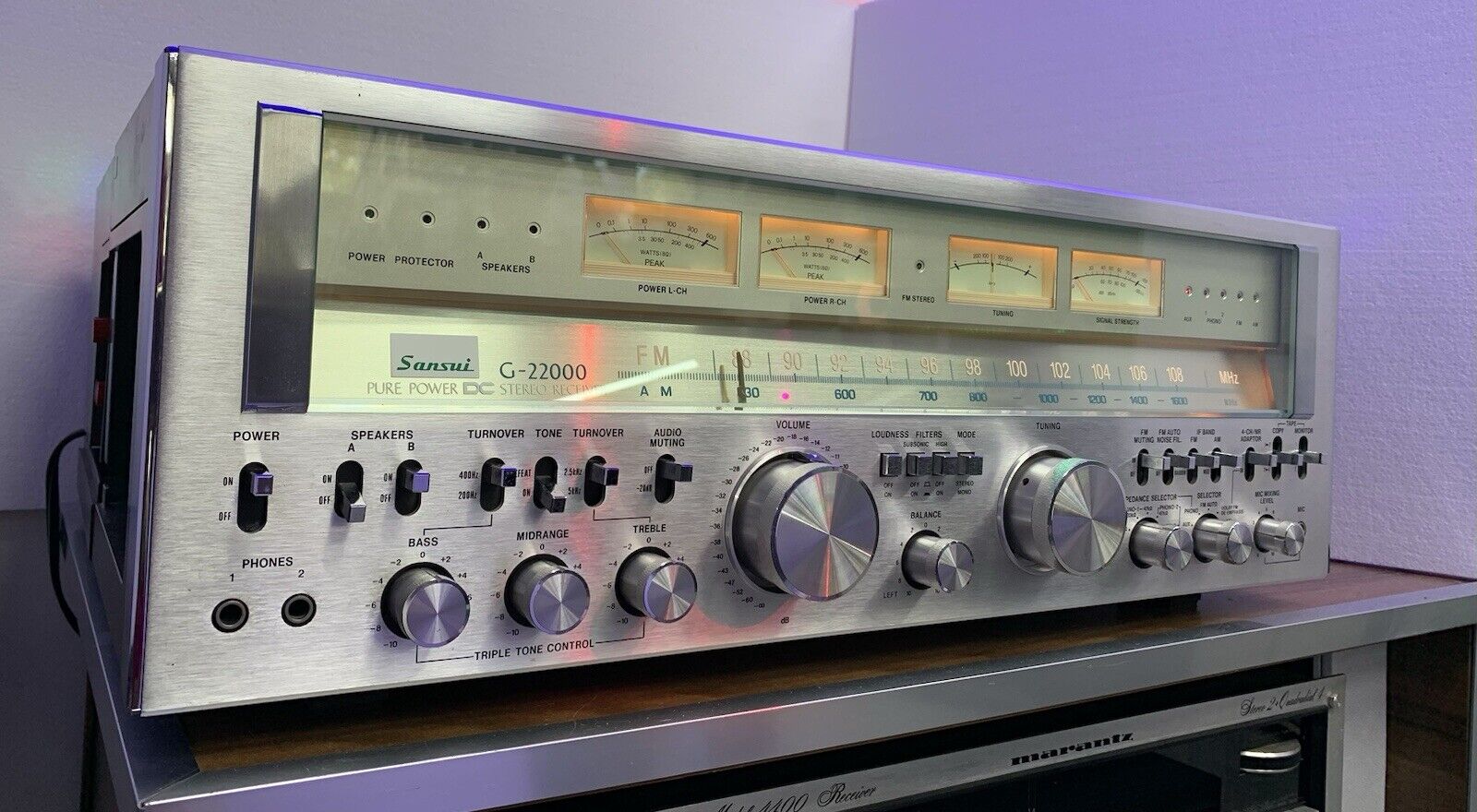 SANSUI G 22000 Stereo MONSTER Receiver 2X 220 WRMS Vintage 1978 WORK Good Look