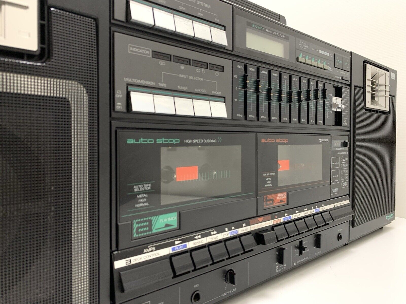 SANSUI CP 77W BOOMBOX STEREO Radio Doble Cassette Vintage 1980 WORK Good Look