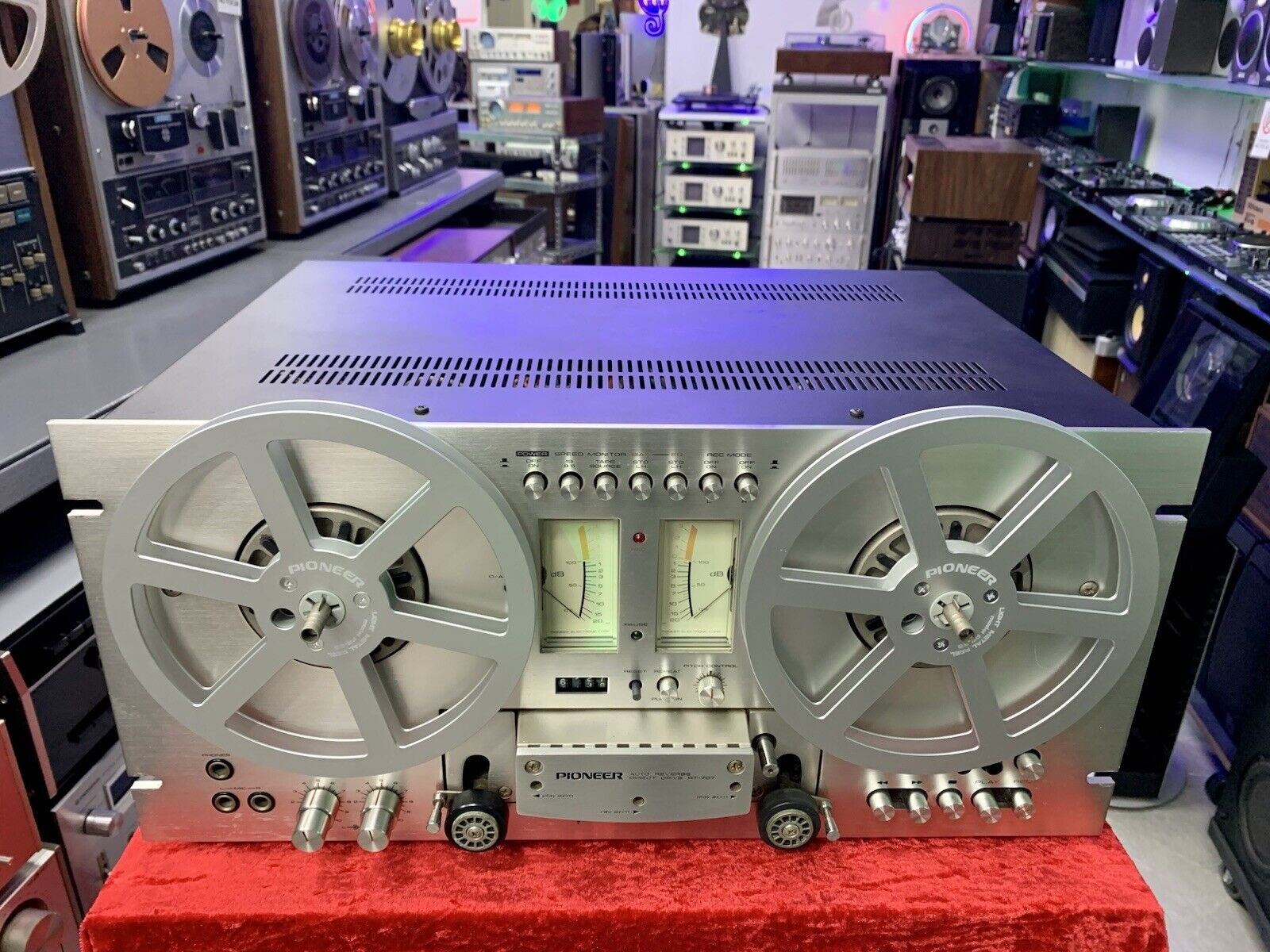 PIONEER RT 707 Reel to Reel 4 Track 7" Tape Vintage 1977 AutoReverse WORK Good L