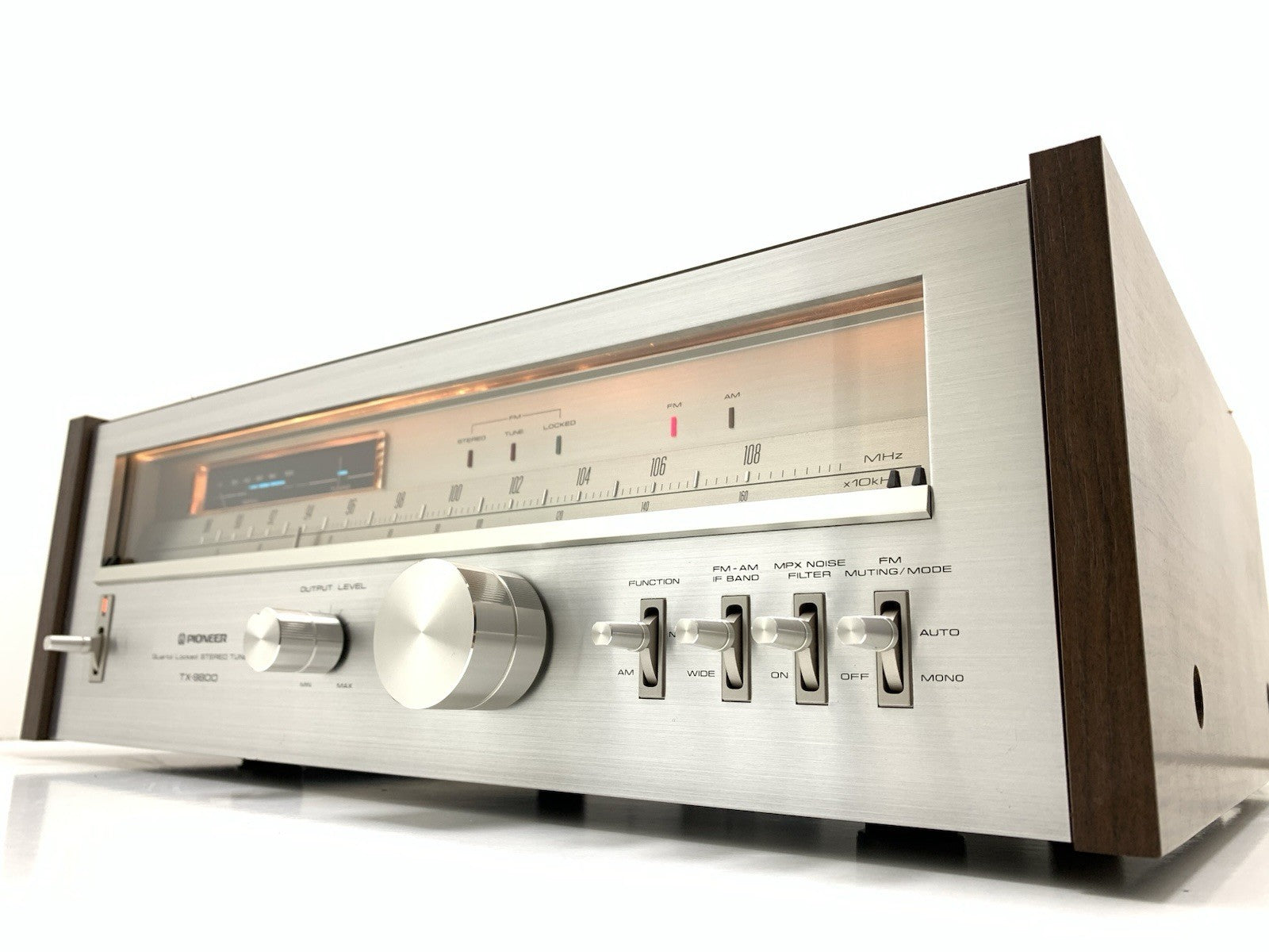 PIONEER TX 9800 AM/FM Stereo Analogue Tuner Wood Box Vintage 1979 WORK Good Look