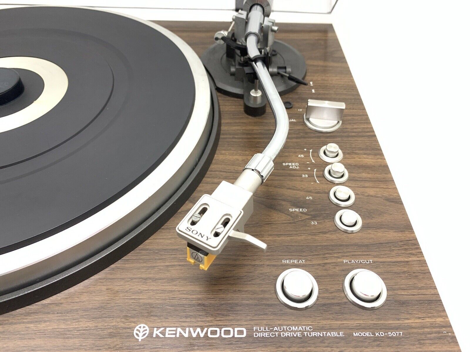 KENWOOD KD-5077 Turntable Fully Automatic Direct Drive Hi End Vintage Good Look