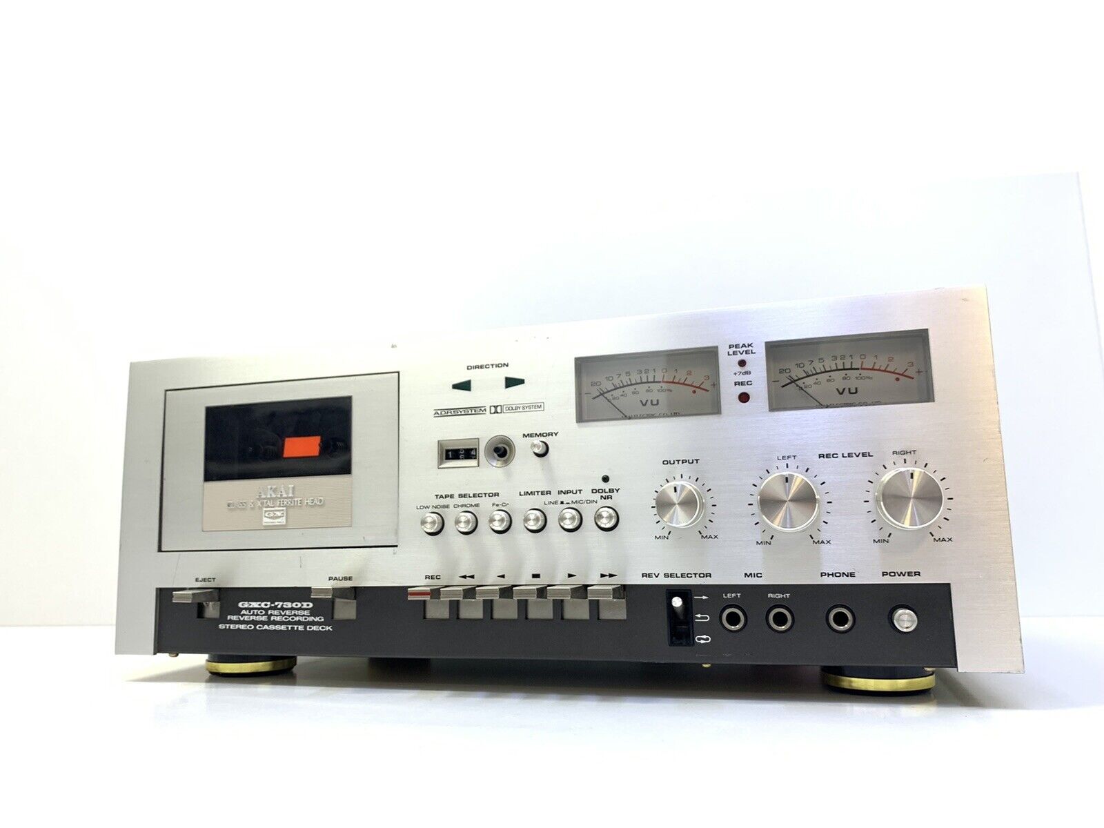 AKAI  GXC-730D Tape Deck Vintage 1976 Auto Reverse 3 Head Refurbished Good Look