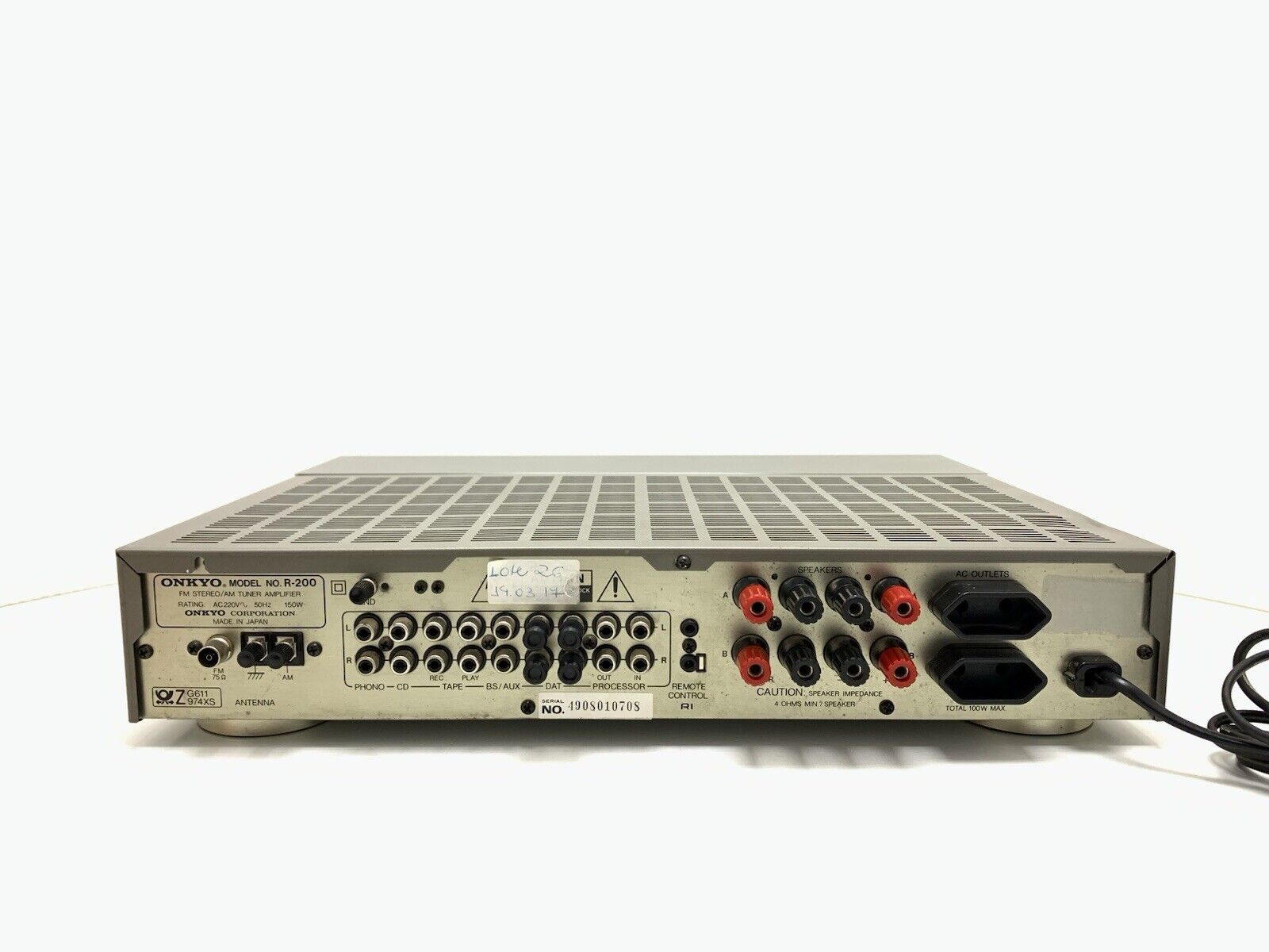 ONKYO R 200 Stereoempfänger 40+40 Watt RMS Vintage 1987 Hi-Fi