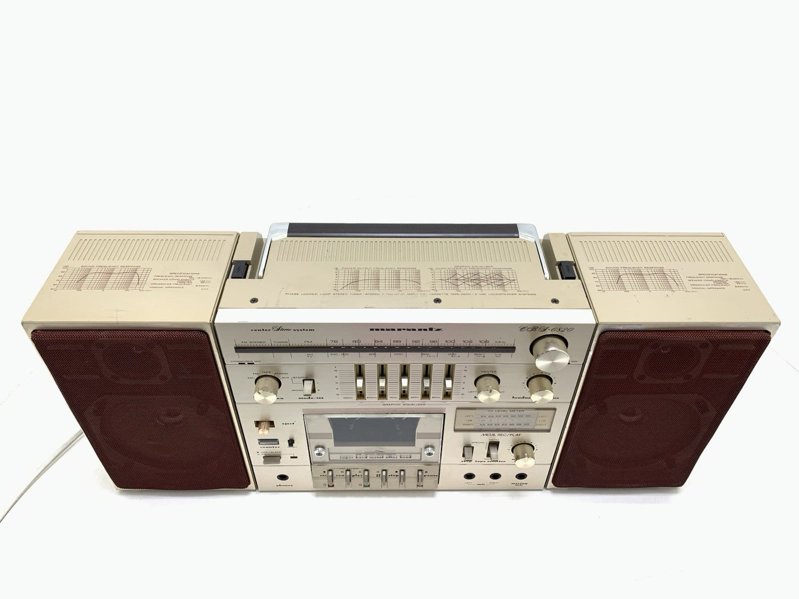 MARANTZ CRS 6820 RARE BOOMBOX STEREO Radio Cassette Vintage 1981 WORK Good Look