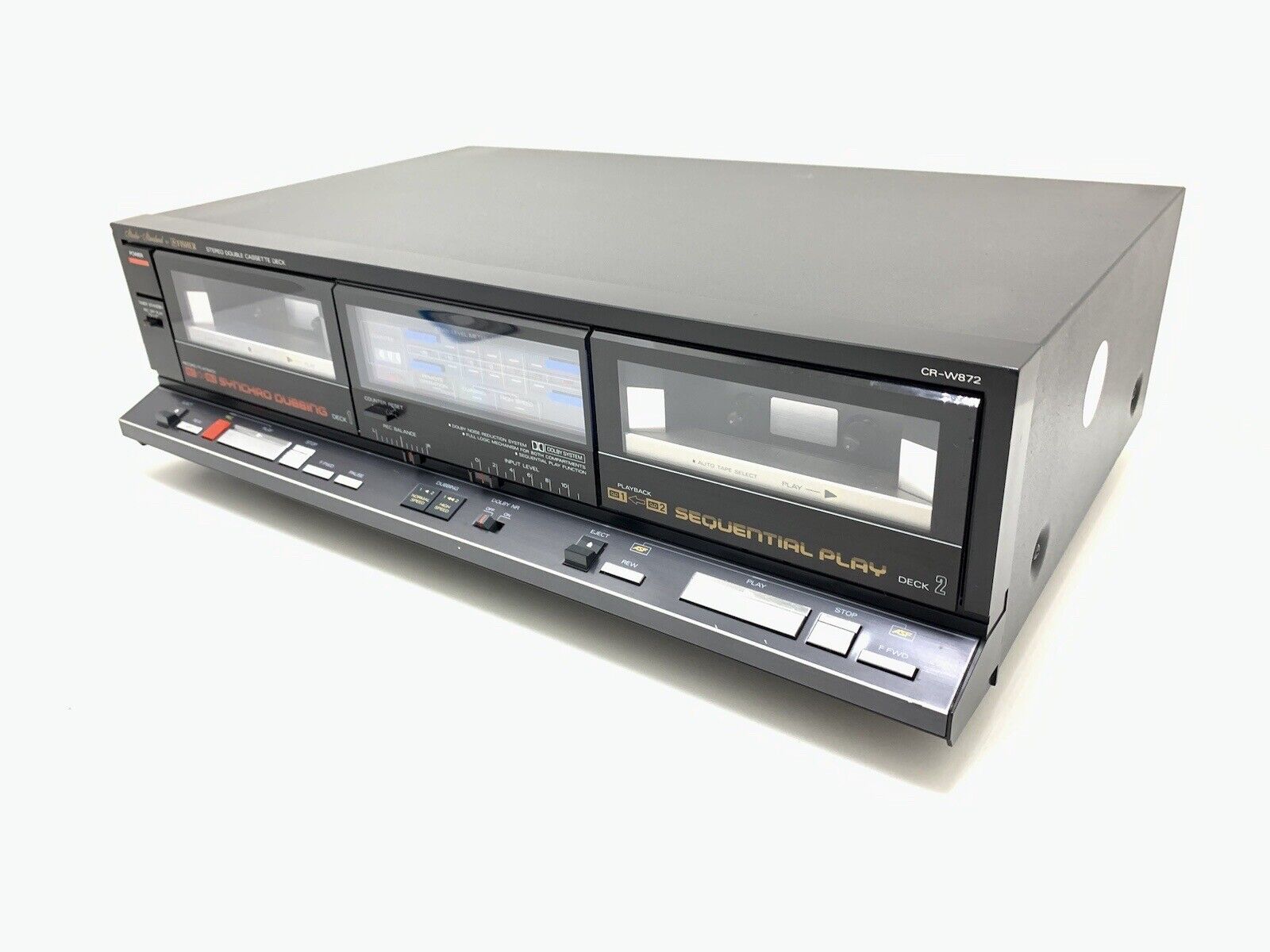FISHER CR-W872 Metal Tape Deck Doble Cassette Vintage 1986 Refurbished Good Look