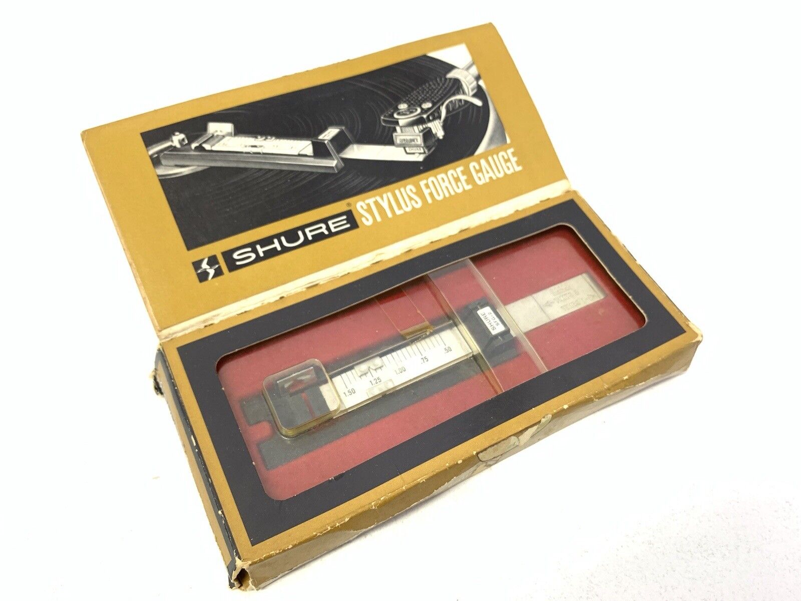 SHURE MODEL SFG-2 PRECISION STYLUS FORCE GAUGE Original BOX Vintage Good Look