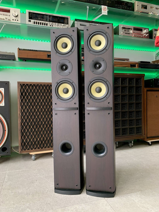 PIONEER S HS520V W Bass Reflex Bi-Wire Vintage Speakers 180 Watts Work Good Look