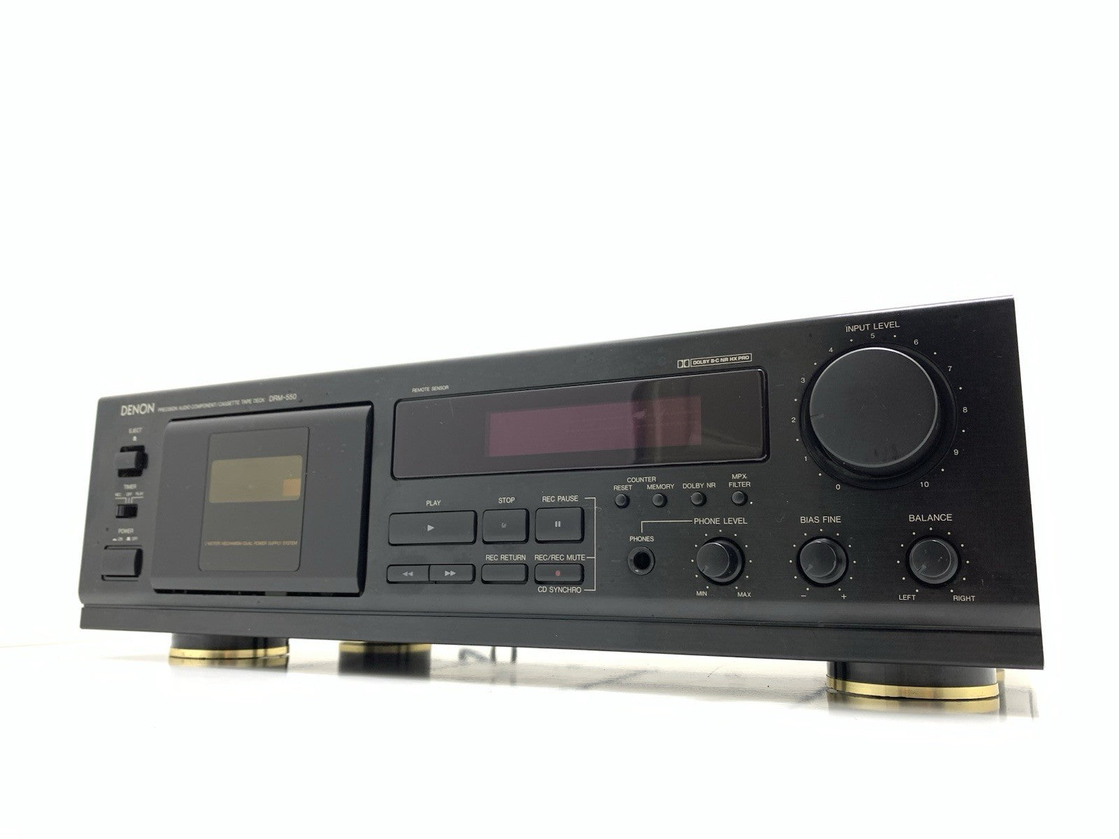 DENON DRM 550 Stereo Cassette Tape Deck 2 Head HXPRO Vintage 1995 WORK Good Look