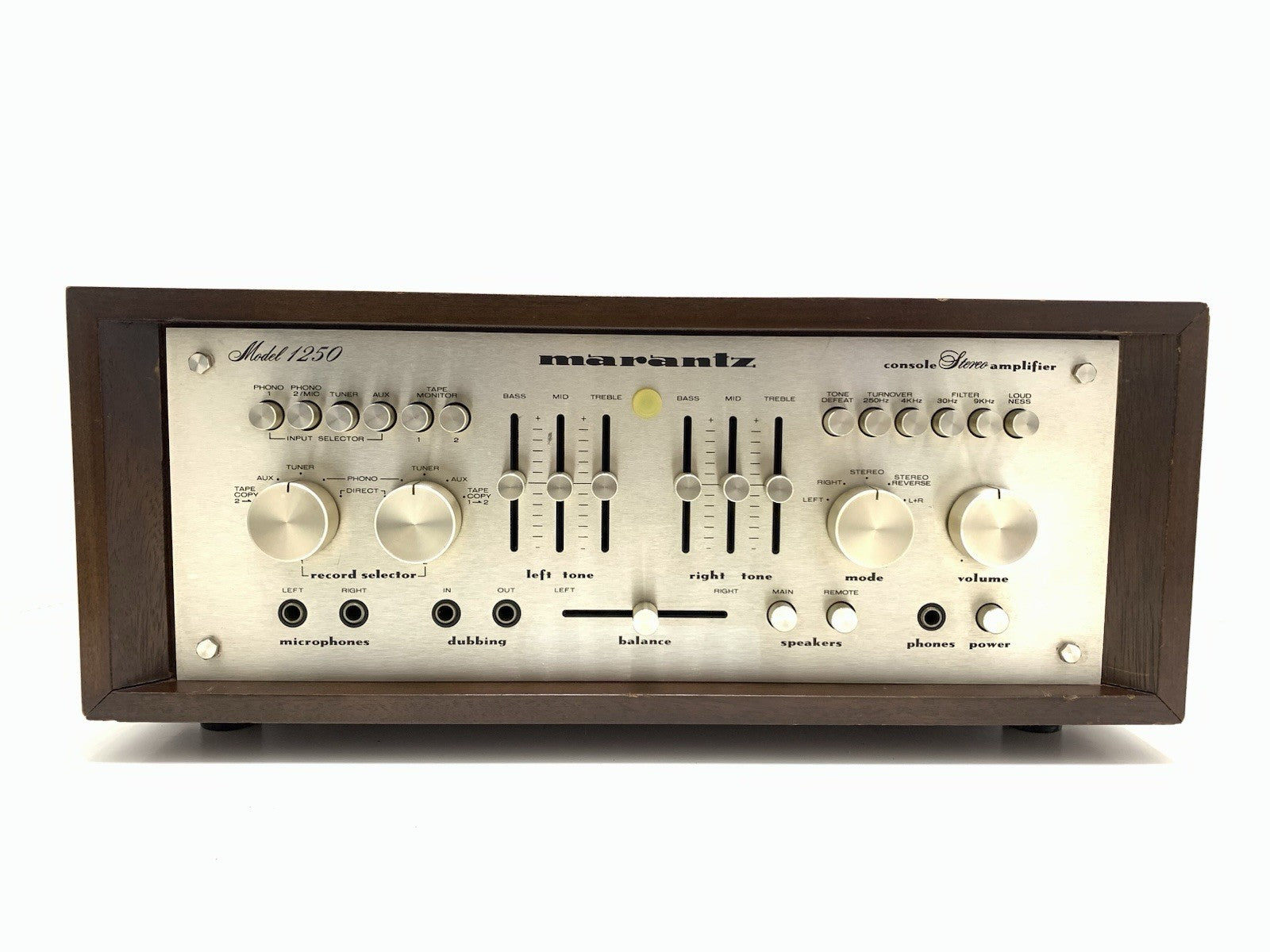 MARANTZ 1250 Console Stereo Amplifier 125+125 W RMS Vintage 1977 WORK Good Look