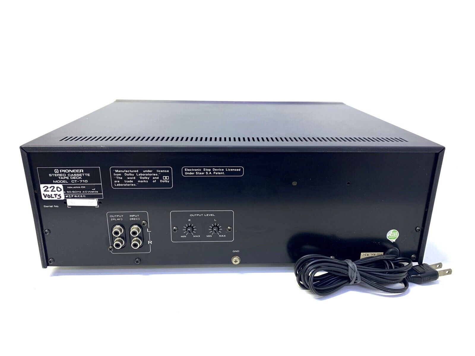 PIONEER CT-710 / CT-F800 2 Motor 3 Head Cassette Vintage 1979 Work