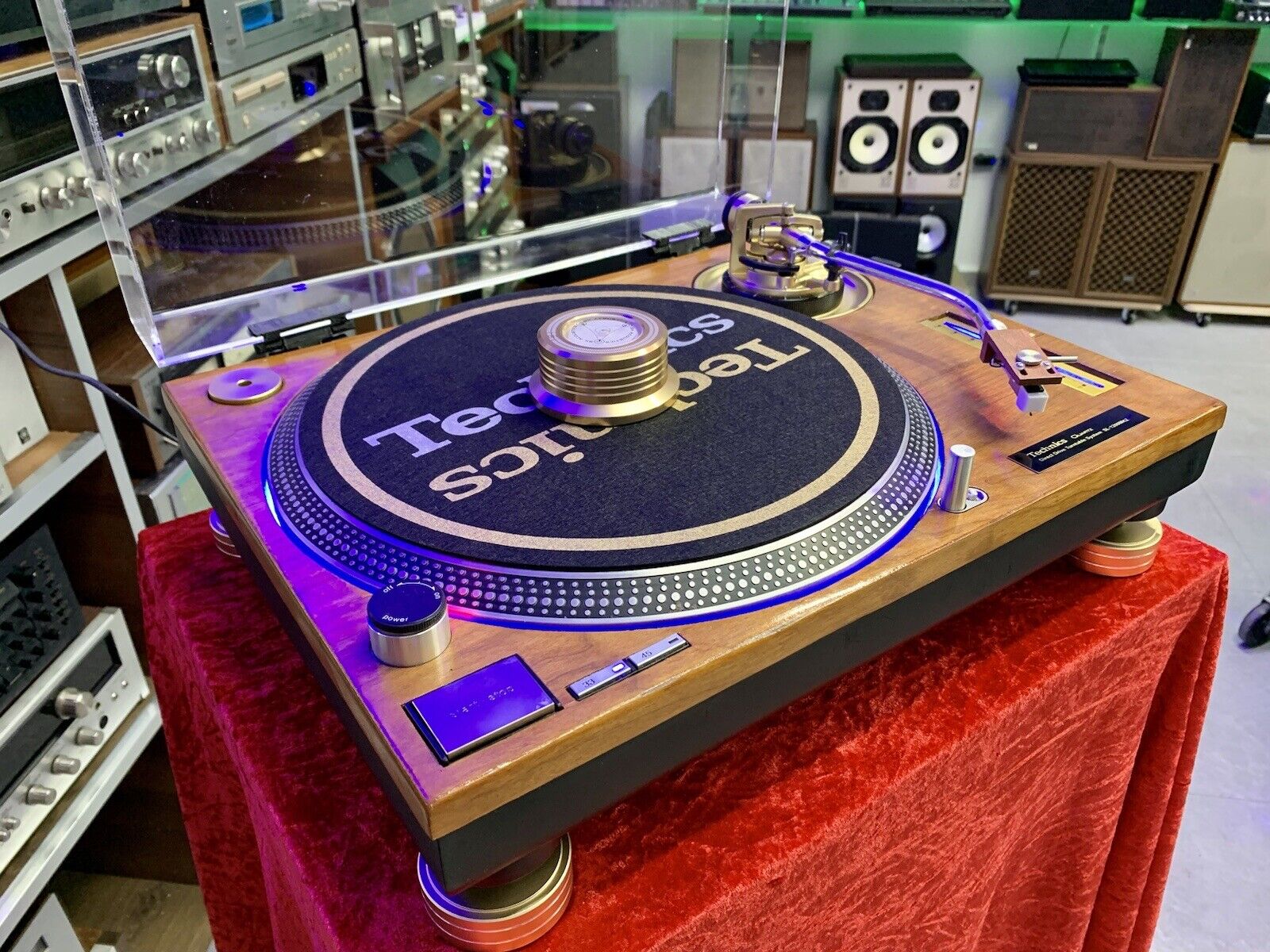 TECHNICS SL 1200 MK2 WOOD and GOLD Direct Drive Turntable Vintage WORK LIKE NEW