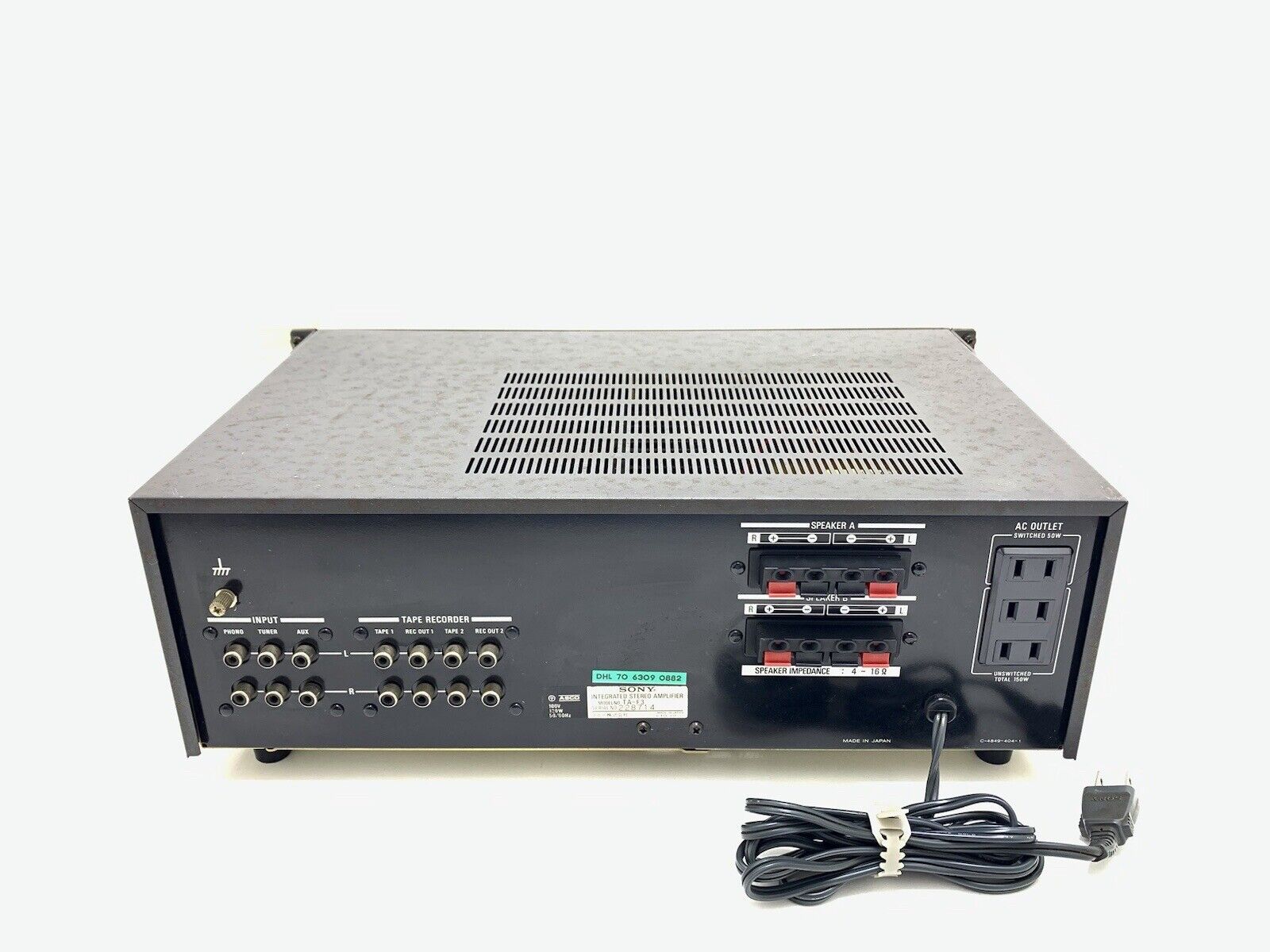 SONY TA-F3 Integrated Stereo Amplifier 100 Watts RMS Vintage 1977 HiFi Good Look