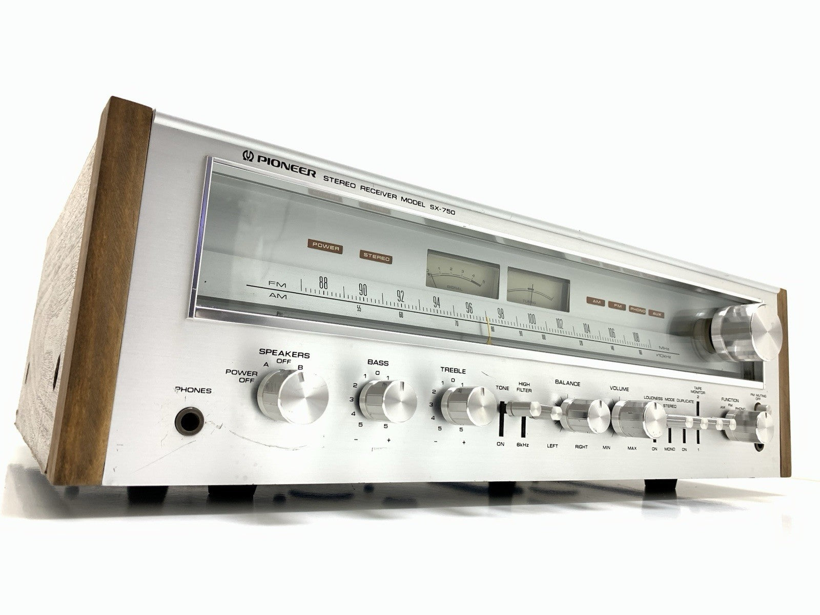 PIONEER SX 750 AM FM Stereo Receiver 50+50 Watts RMS Vintage 1976 WORK Good LOOK