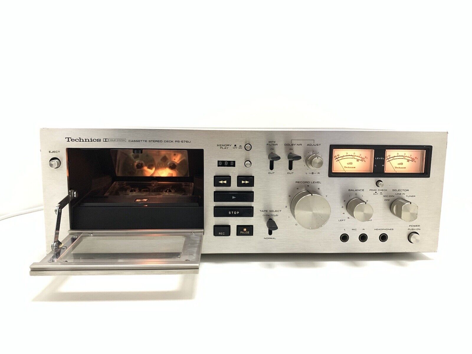 TECHNICS RS-676U Stereo Cassette Tape Deck 2 Head Vintage 1974 Working Good Look