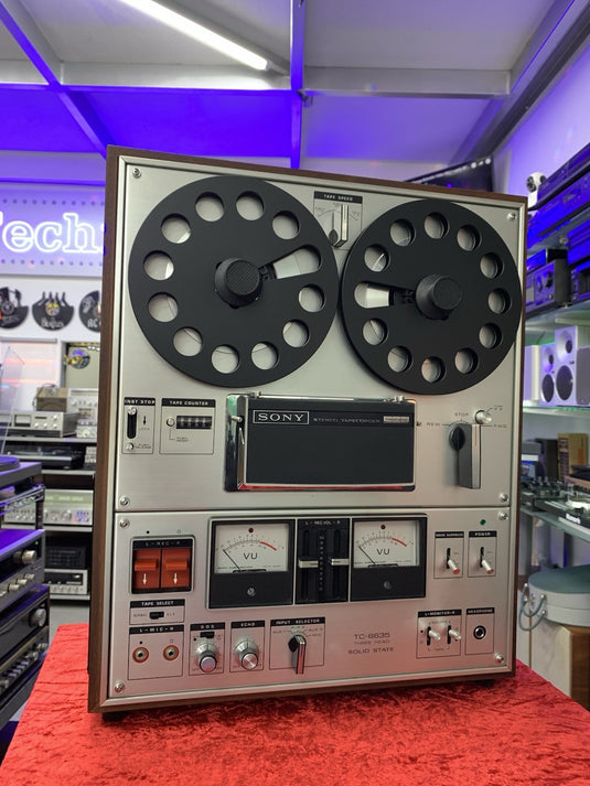 SONY TC 6635 Reel to Reel 4 Track 7" Tape 3 Head Vintage WORK Perfect Good Look