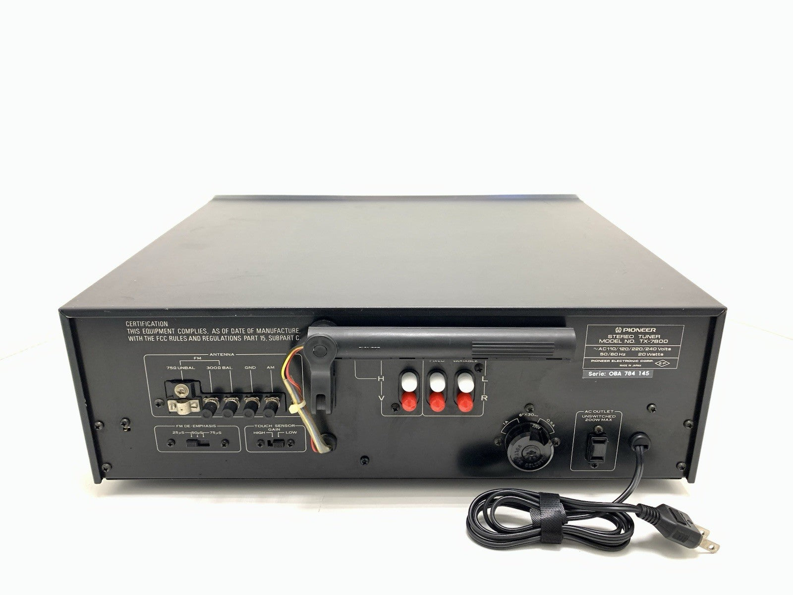 PIONEER TX 7800 AM/FM Stereo Analogue Tuner Vintage 1979 Blue Line WORK GoodLook