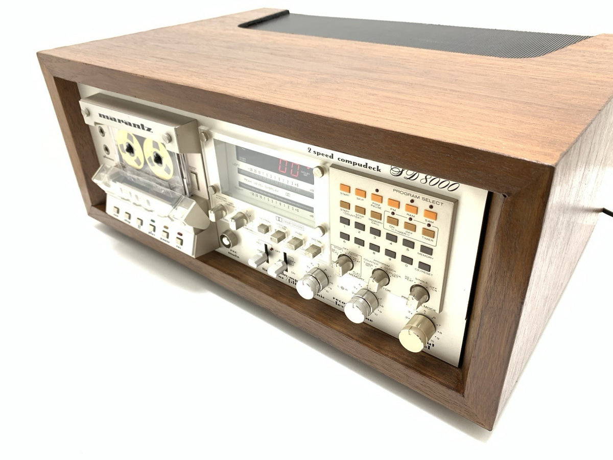MARANTZ SD 8000 Stereo Cassette Tape Deck With WOOD BOX 2 Speeds WORK Good Look