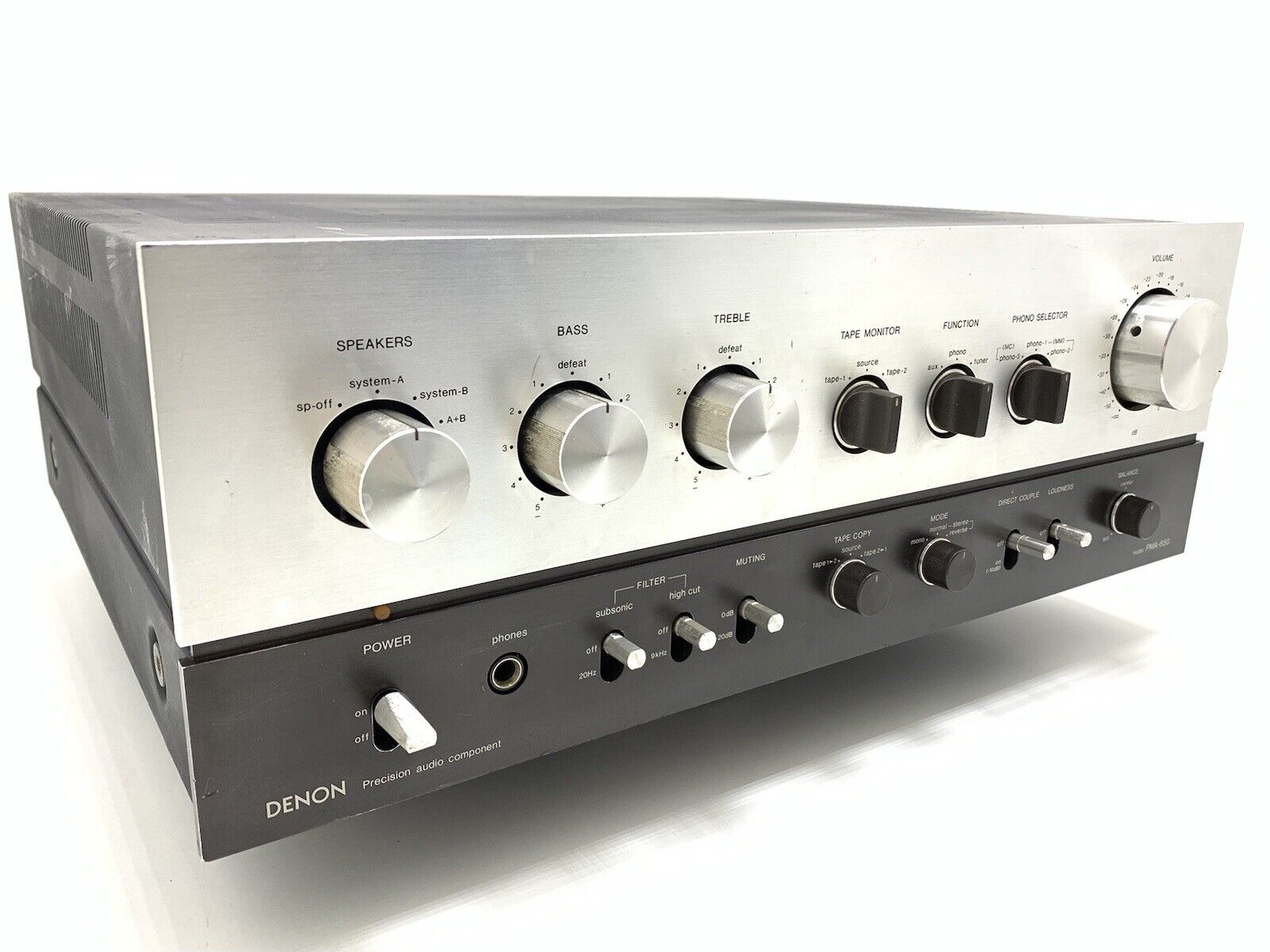 DENON PMA 850 Stereo Integrated Amplifier 85+85 WRMS Vintage 1978 Work Good Look