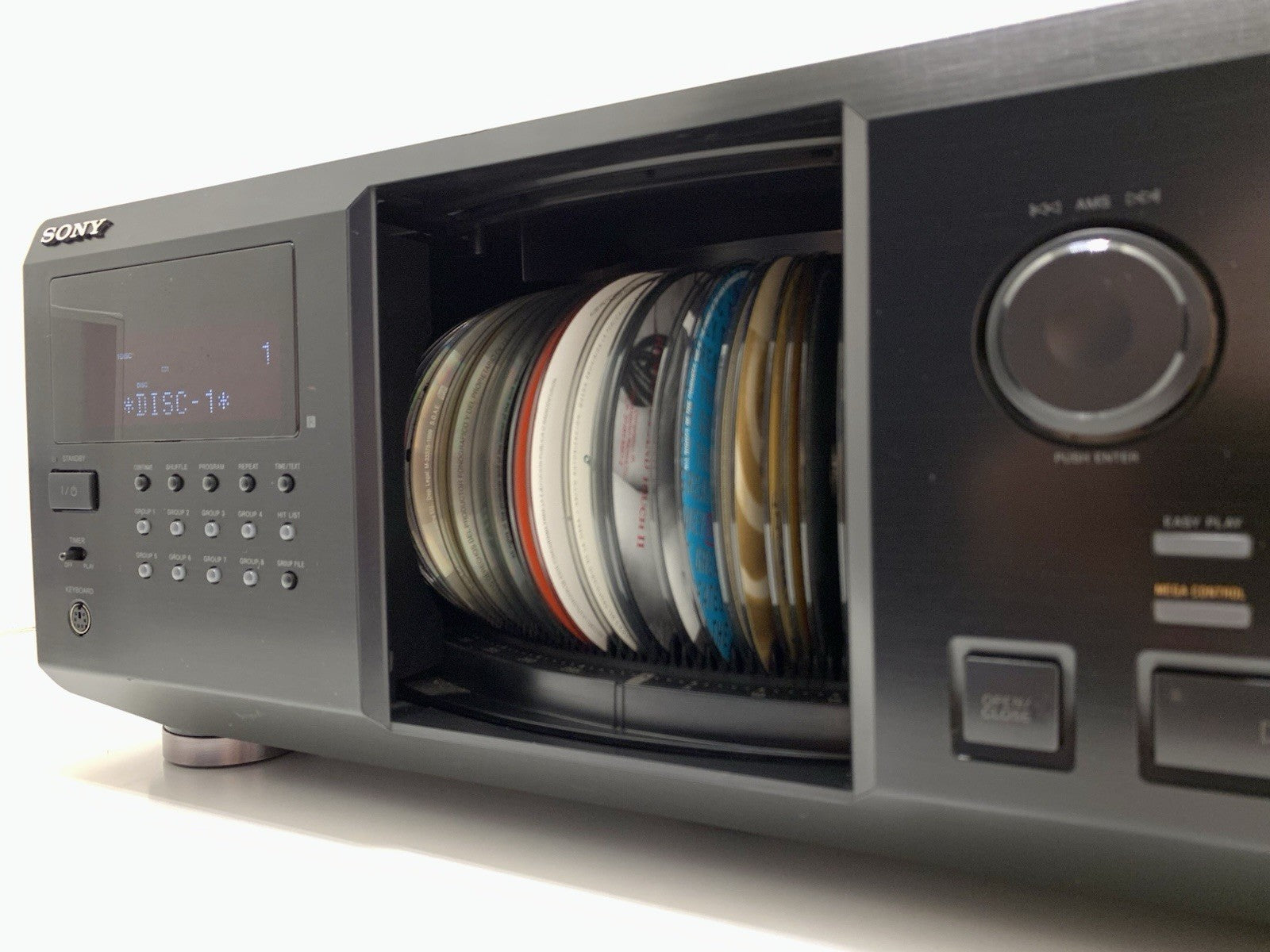 SONY CDP CX355 MegaStorage 300 CD Compact Disc Changer Vintage WORK Good Look