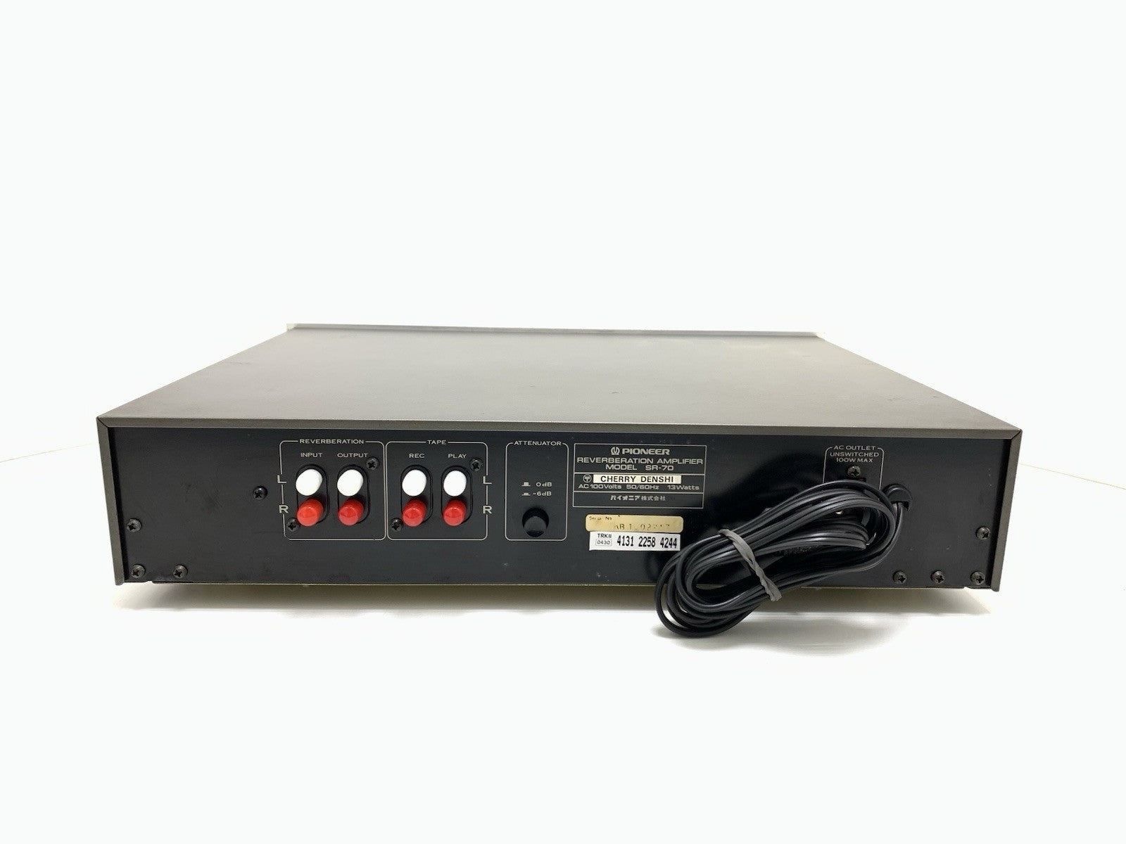 PIONEER Stereo REVERBERATION AMPLIFIER SR-70 Vintage 1980 Work PERFECT Good Look