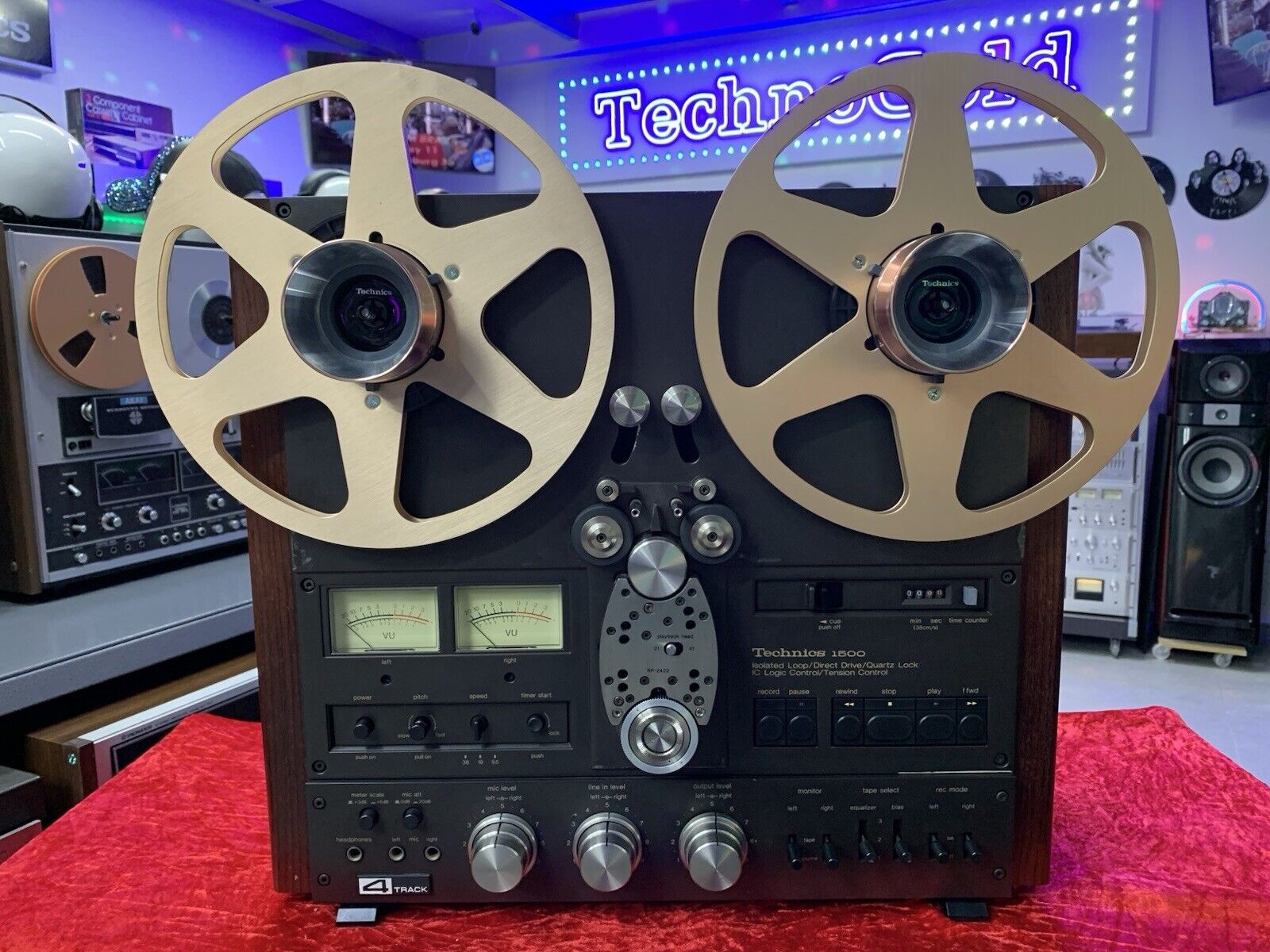 TECHNICS RS 1506U Reel to Reel 2 & 4 Track 10" Tape Vintage 1977 WORK Good Look