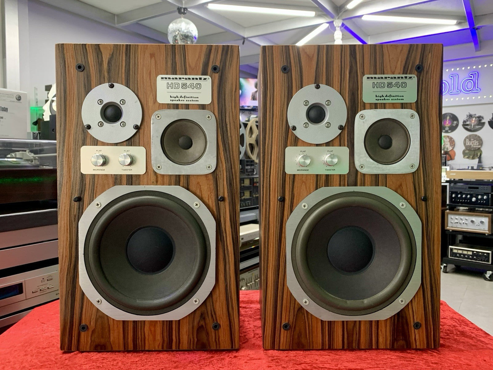 MARANTZ HD 540 Original Speakers 3Way Vintage WORK with PALISANDRO WOOD GoodLook