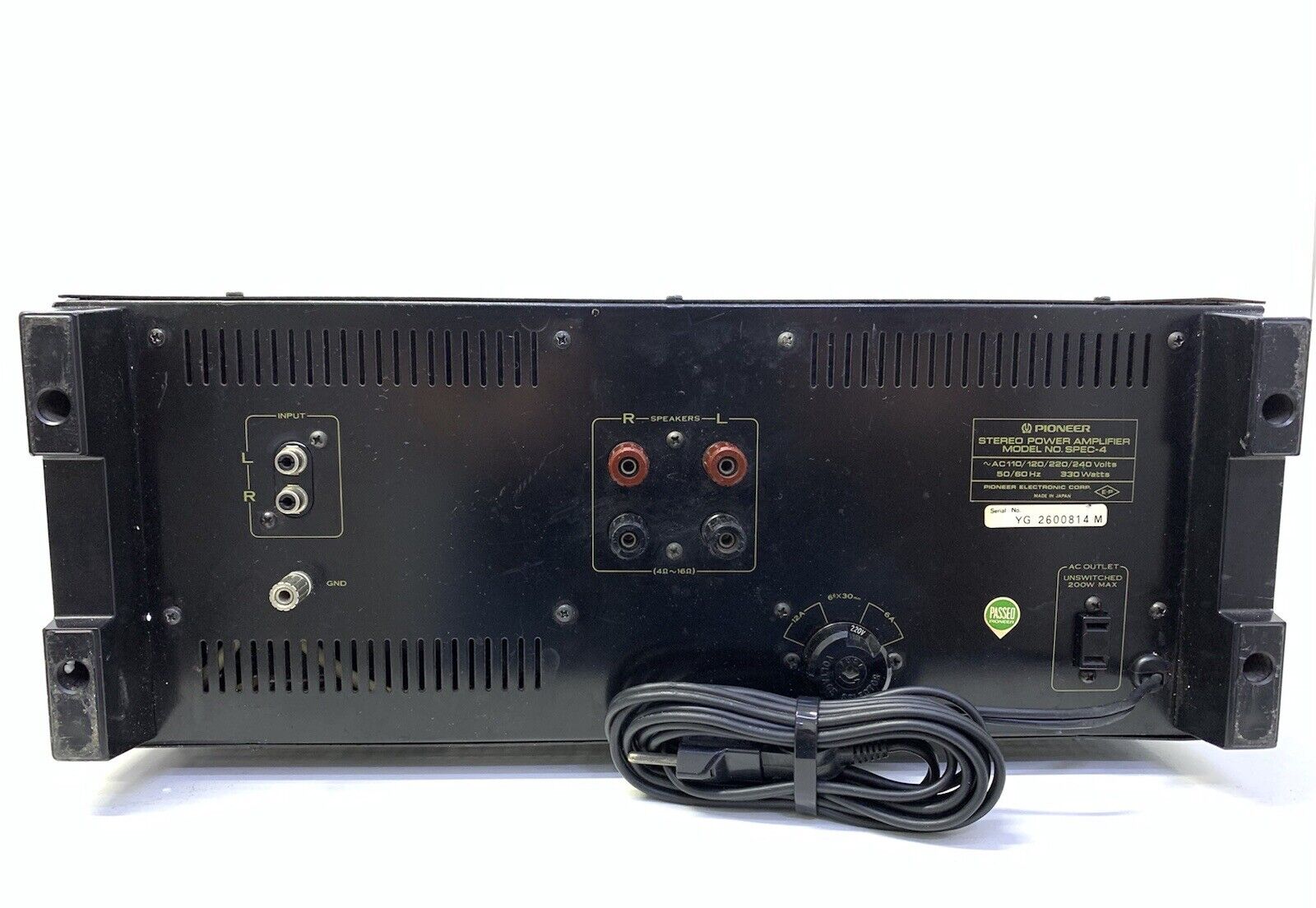 PIONEER SPEC 4 Stereo Power Amplifier Vintage 1977 Hi End 300Watts RMS Good Look