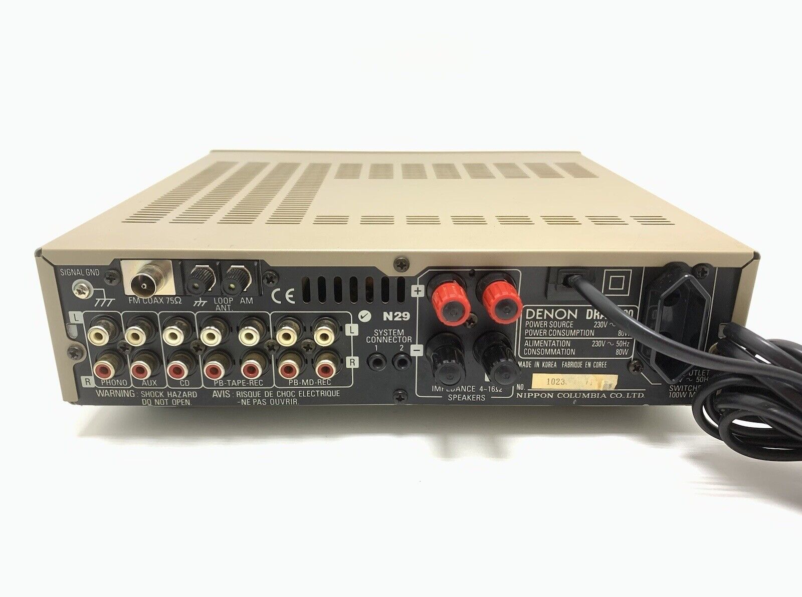 DENON DRA-F100 AM/FM Stereo Receiver 2 X 30Watts RMS Vintage 1999 Work GOOD LOOK