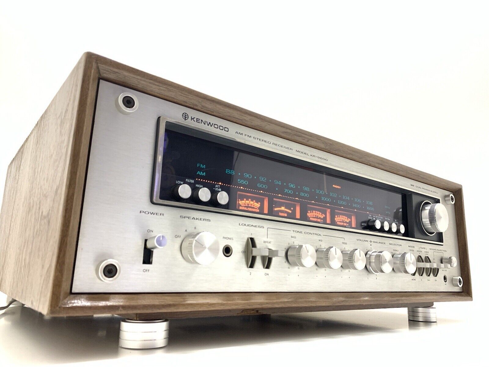 KENWOOD KR-9600 FM Stereo Receiver 2 X 160 Watts RMS Vintage 1976 WORK Good Look