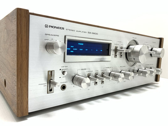 PIONEER SA 9800 + Wood Box Stereo Amplifier 100+100 W RMS Vintage 1979 Good Look
