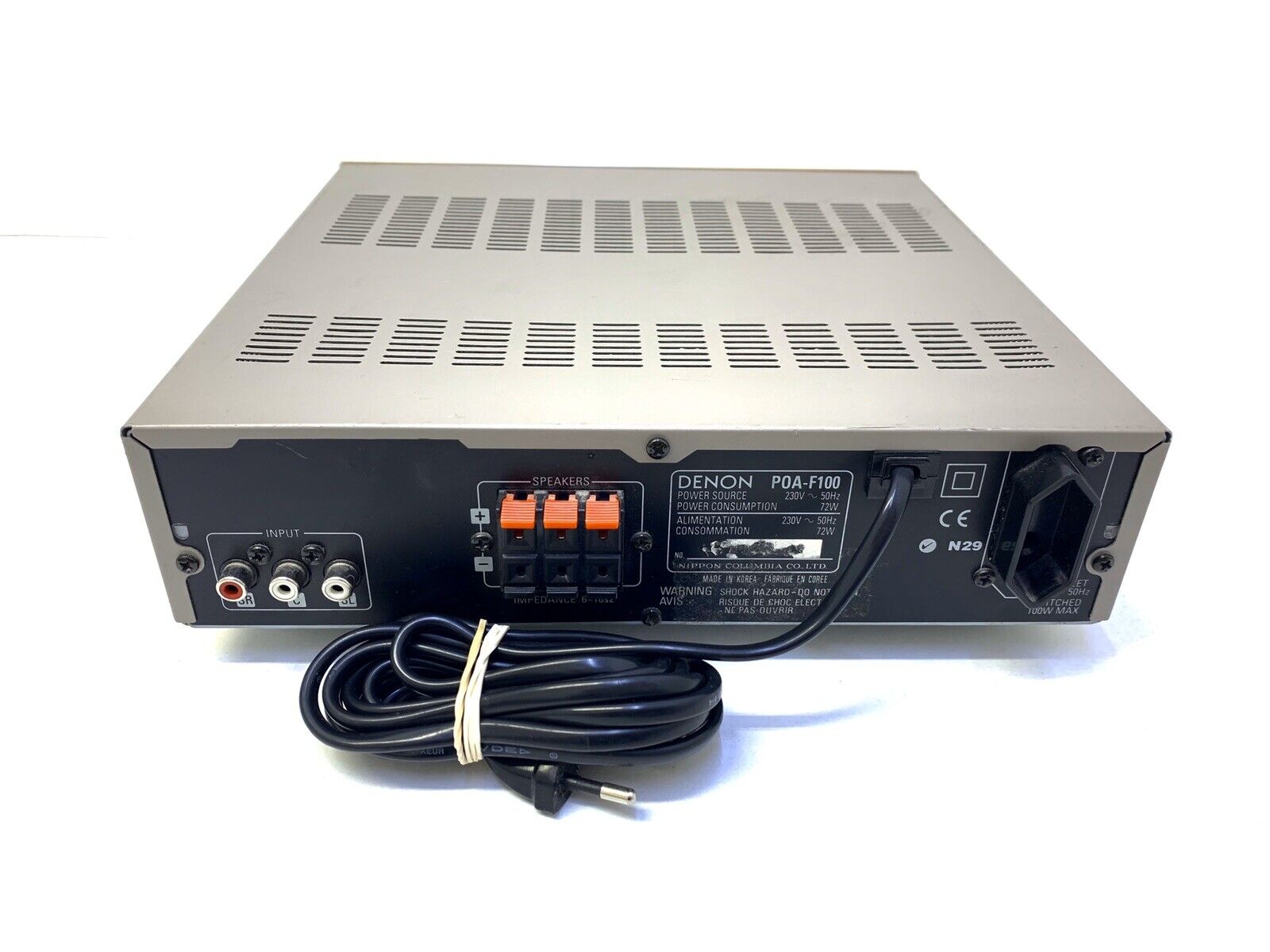 DENON POA-F100 3 Channel Power Amplifier 3 X 20 Watts RMS Vintage