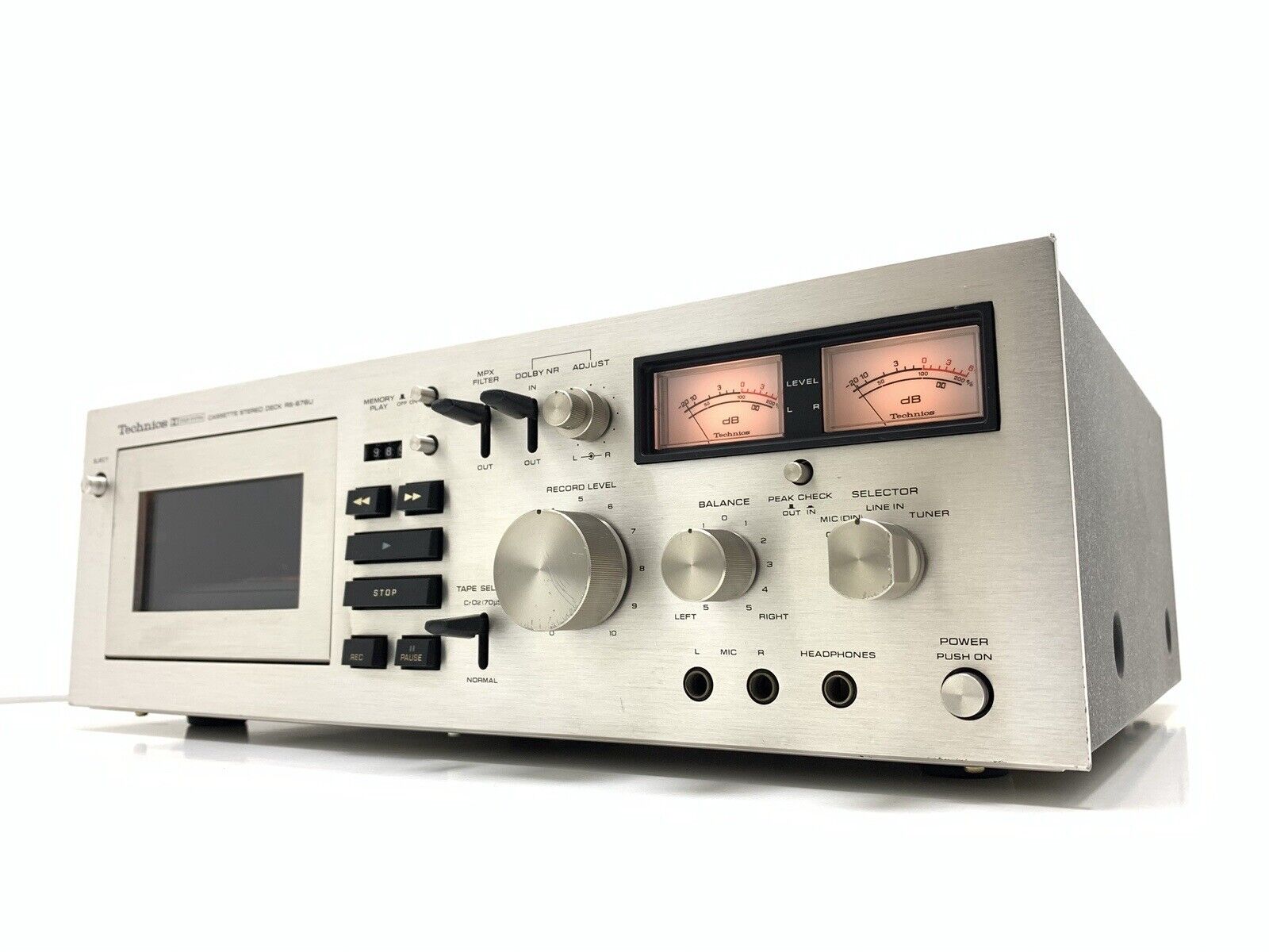 TECHNICS RS-676U Stereo Cassette Tape Deck 2 Head Vintage 1974 Working Good Look