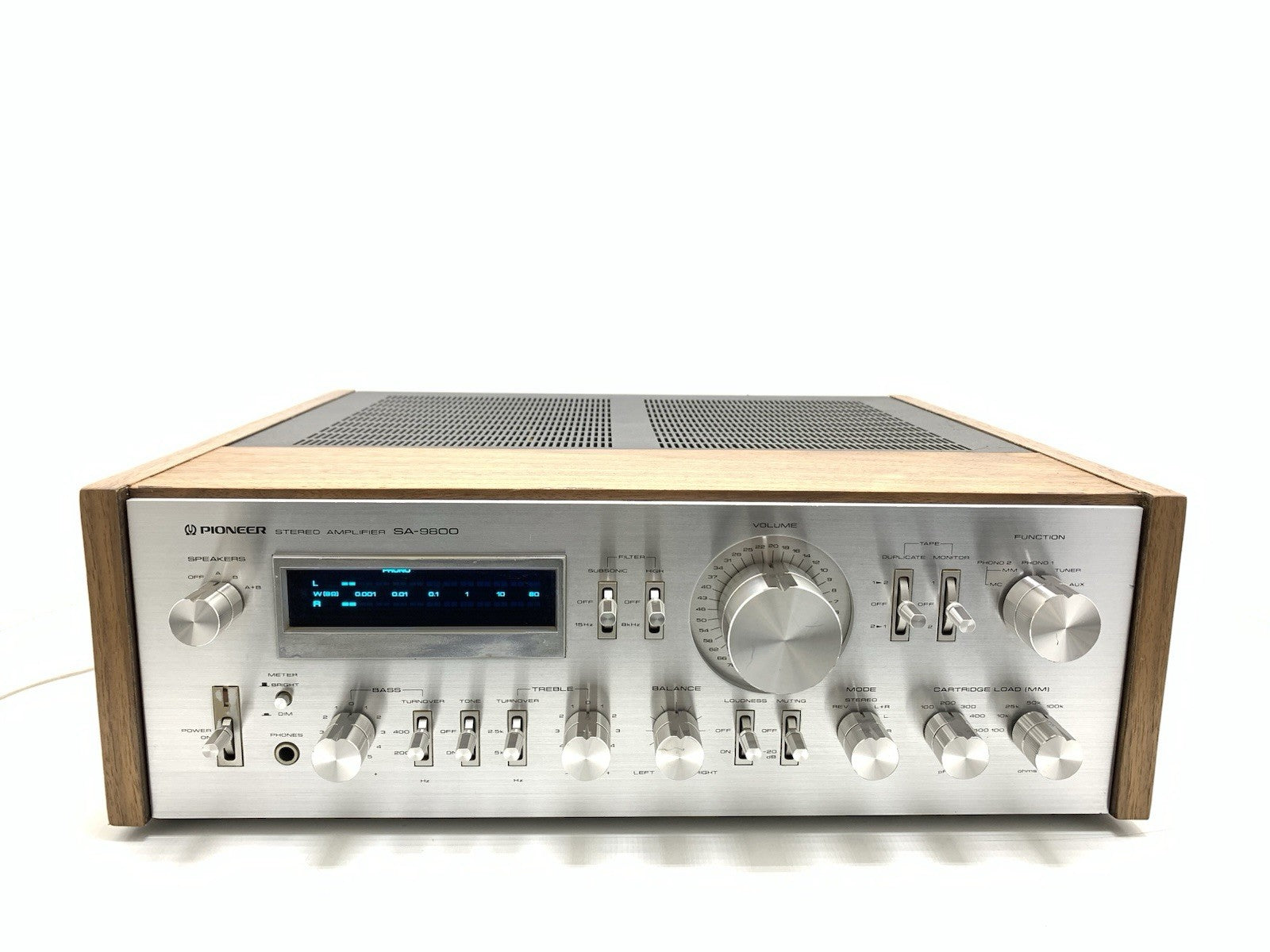 PIONEER SA 9800 + Wood Box Stereo Amplifier 100+100 W RMS Vintage 1979 Good Look