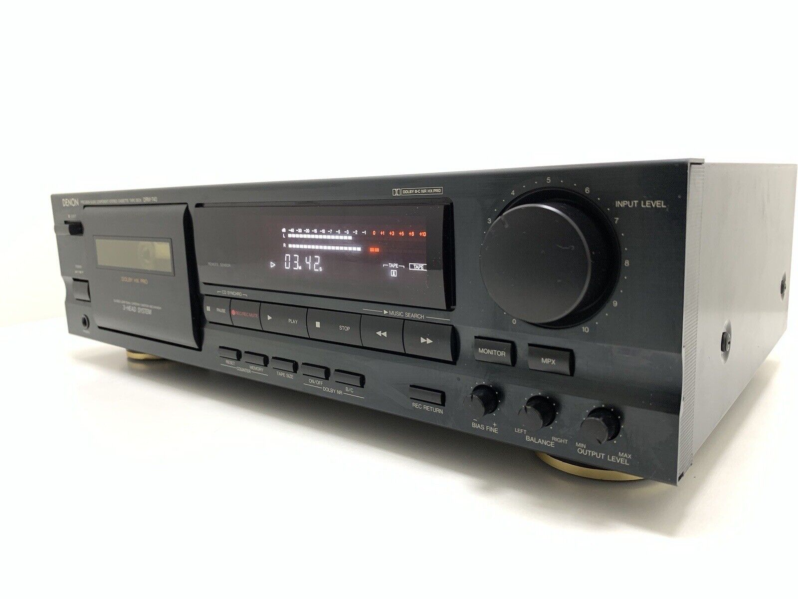 DENON DRM-740 Stereo Cassette Tape Deck 3 Head Vintage 1995 HiEnd WORK Good Look