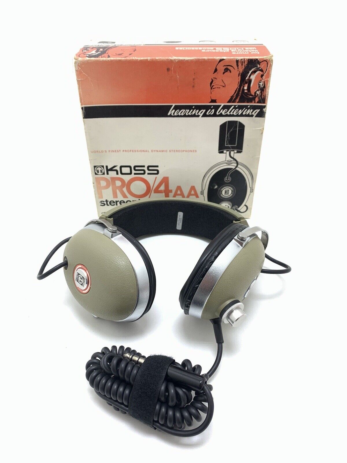 KOSS PRO4AA Professional Headphones PRO 4AA Very Rare Vintage 1970 With Good Box