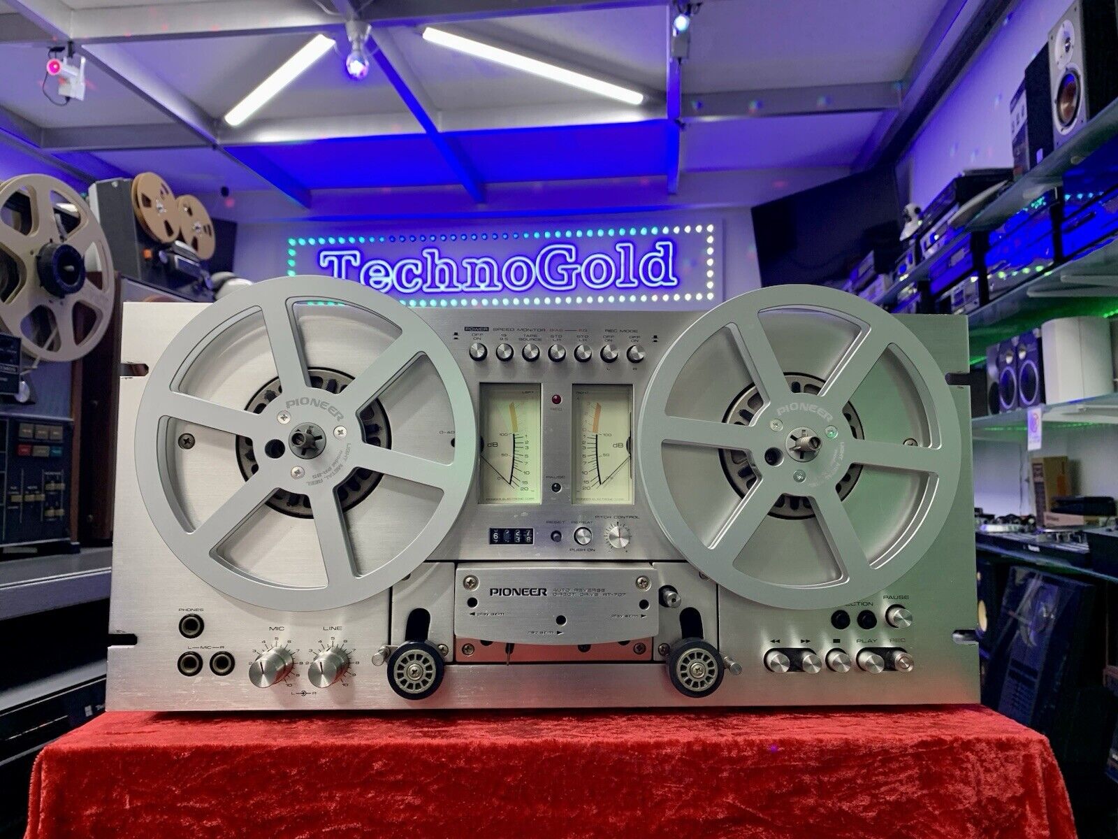 PIONEER RT 707 Reel to Reel 4 Track 7" Tape Vintage 1977 AutoReverse WORK Good L