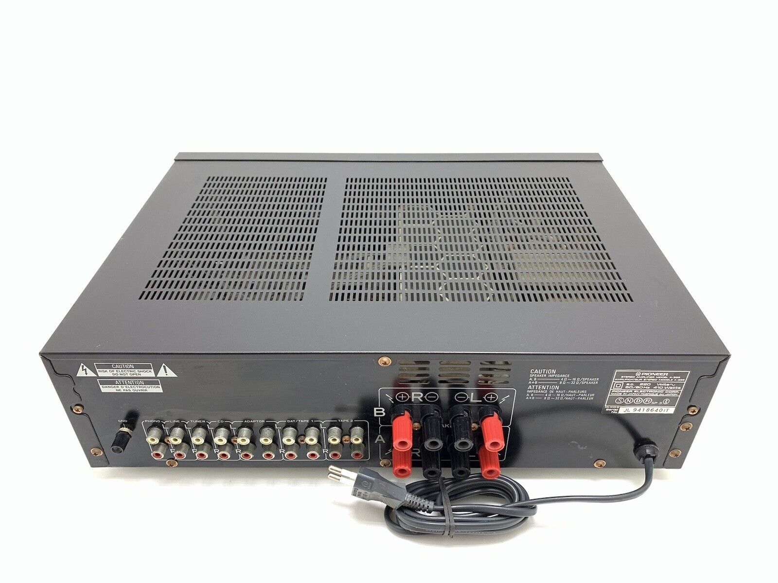 PIONEER A 335 Stereo Amplifier 40+40 Watts RMS Vintage 1989 Hi Fi WORK Good Look