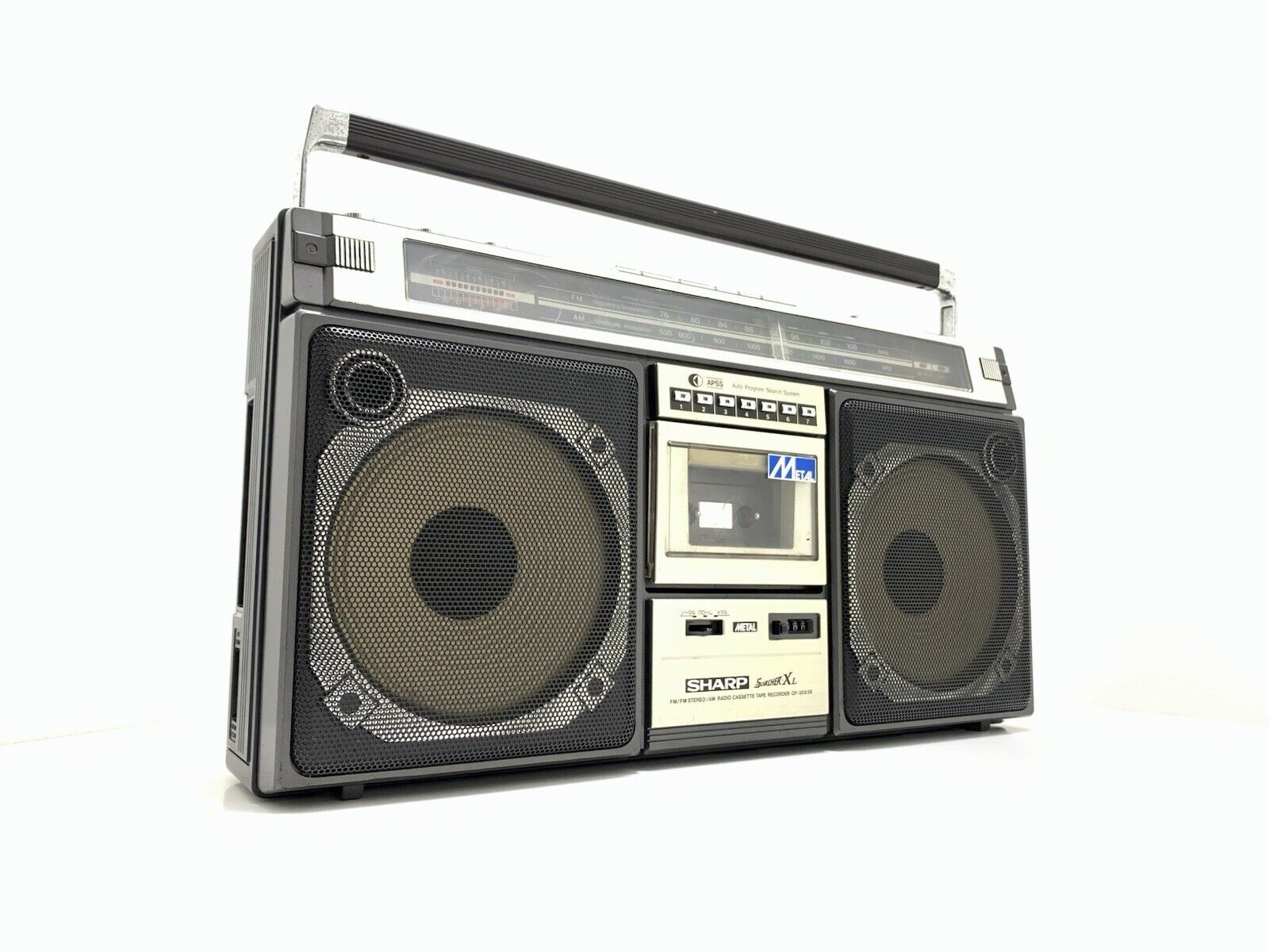 SHARP GF 308SB BOOMBOX STEREO Radio Cassette Vintage WORK PERFECT Good Look