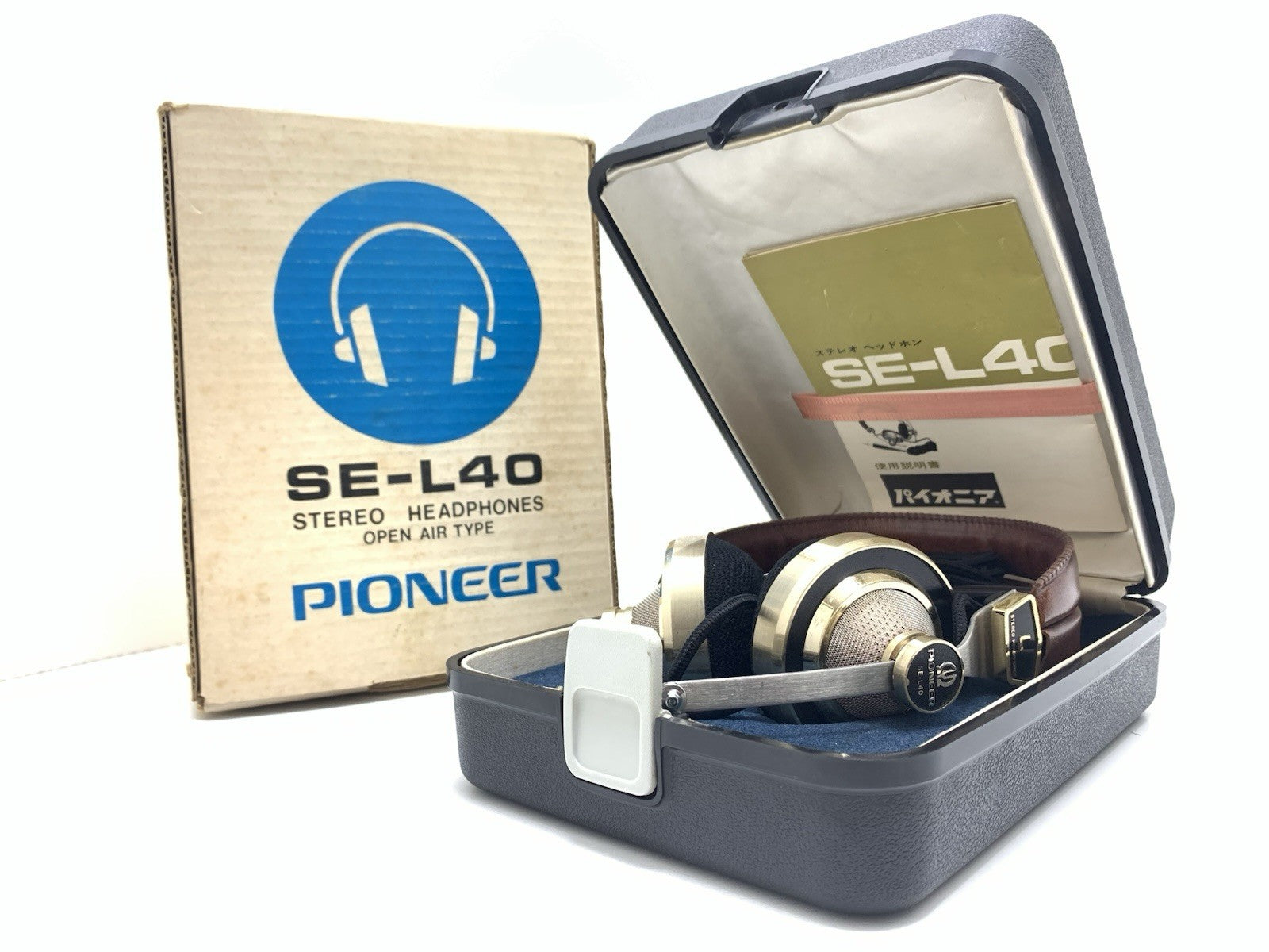 Pioneer se-L40 ヘッドホン Pioneer SE-L40 Vintage Stereo Headphones Brass And Leather Fully