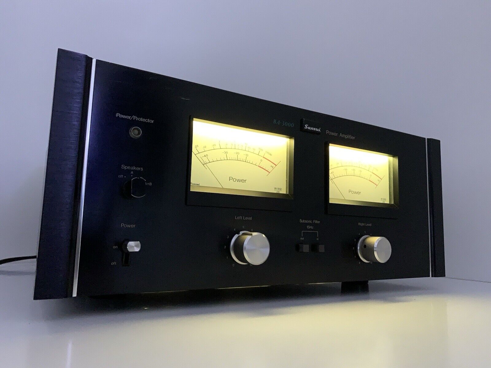 SANSUI BA-3000 Stereo Power Amplifier 170+ 170 W RMS Vintage 1975 WORK Good Look