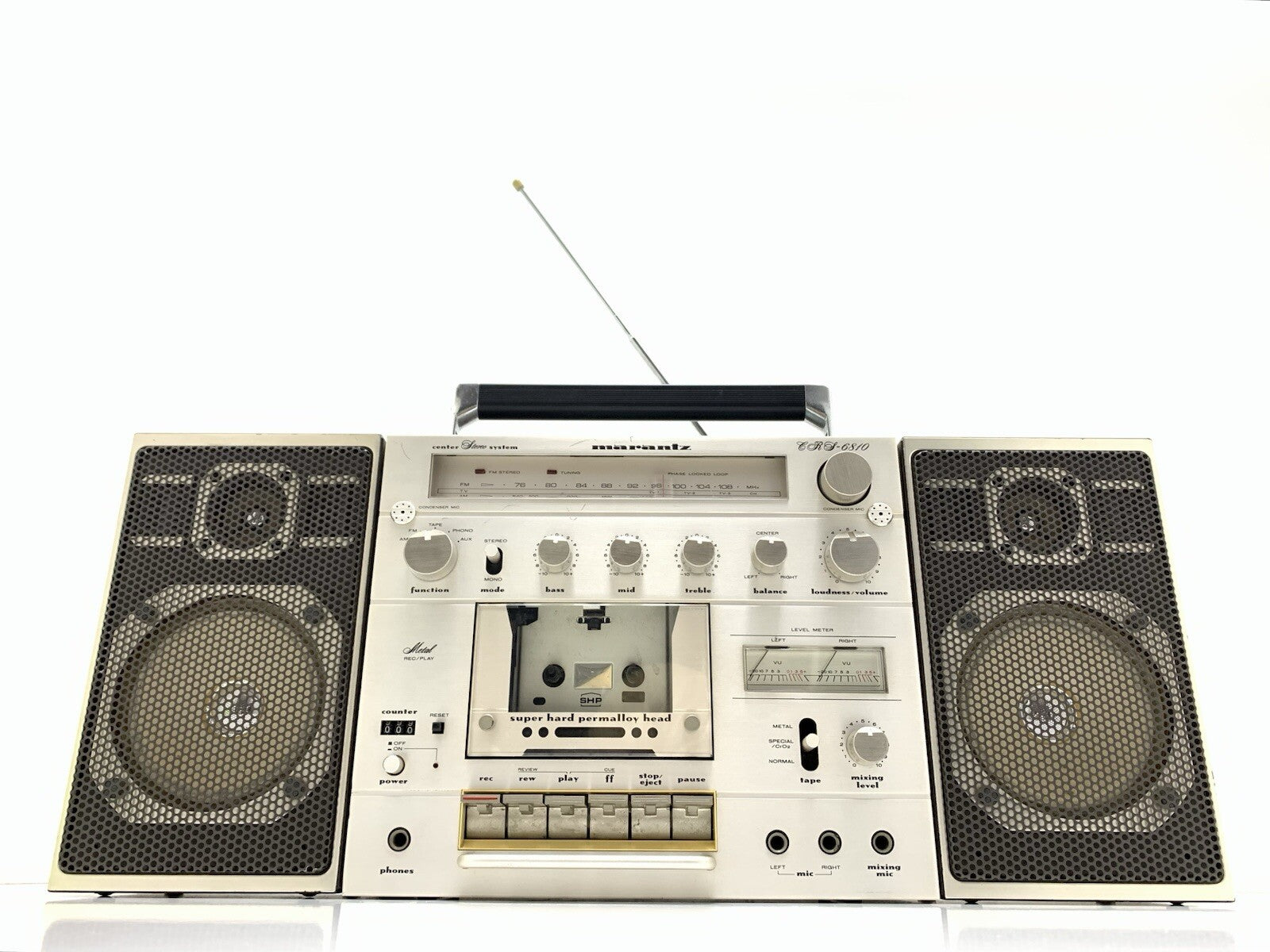 MARANTZ CRS 6810 RARE BOOMBOX STEREO Radio Cassette Vintage 1980 WORK Good Look